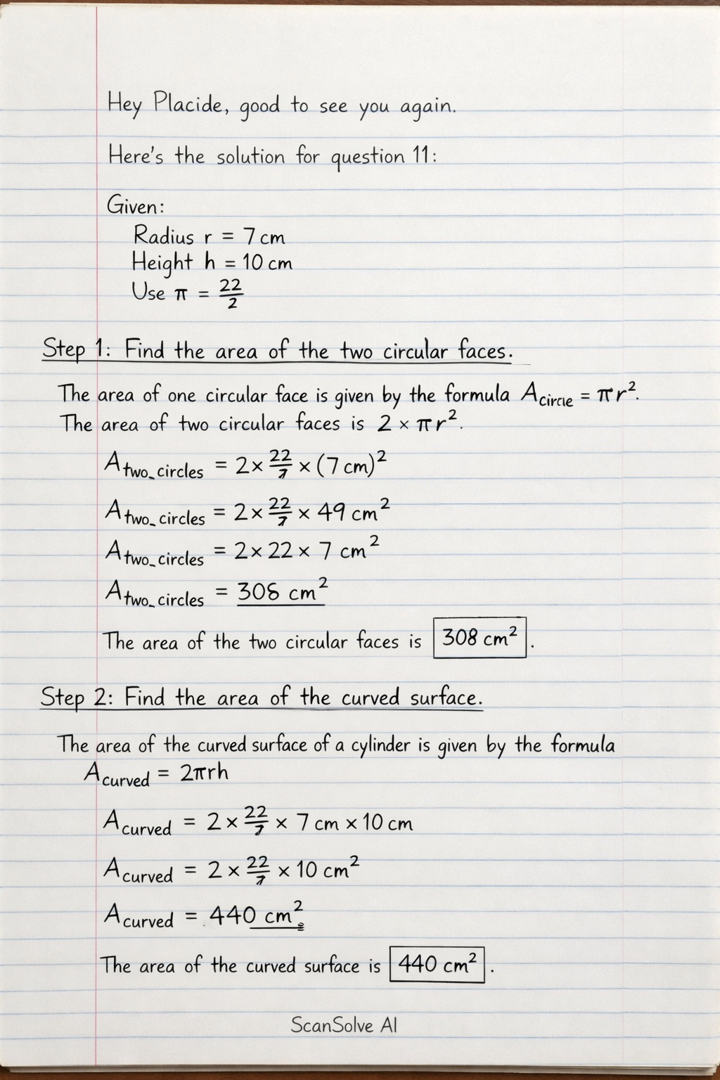 Handwritten step-by-step solution preview
