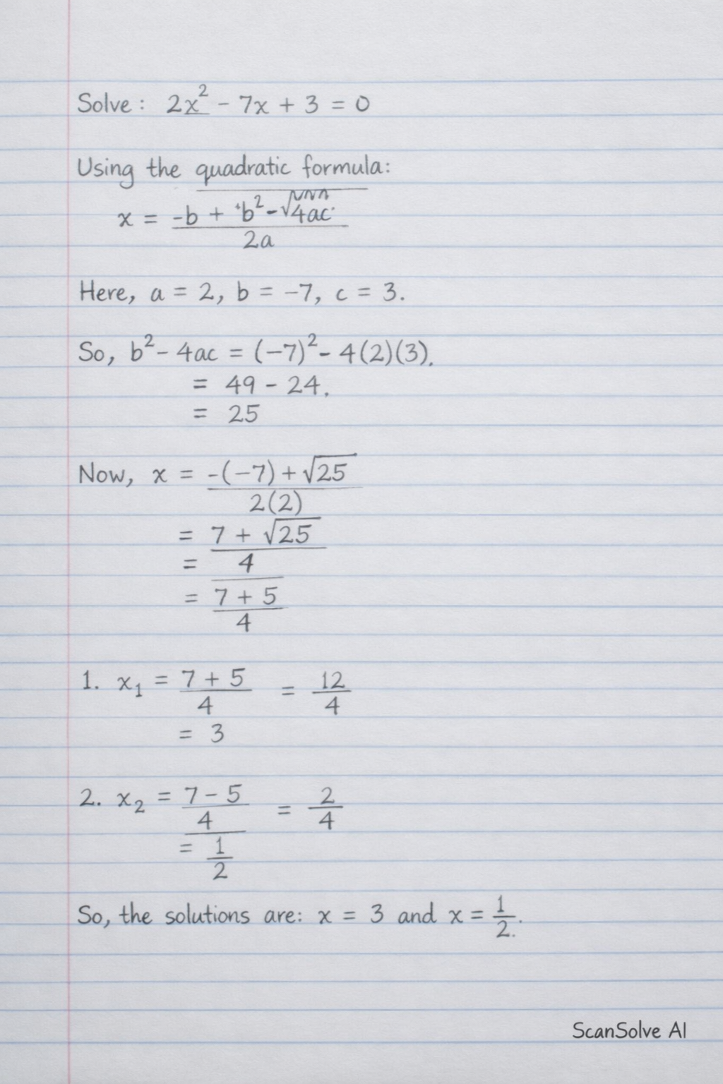 Handwritten step-by-step solution preview