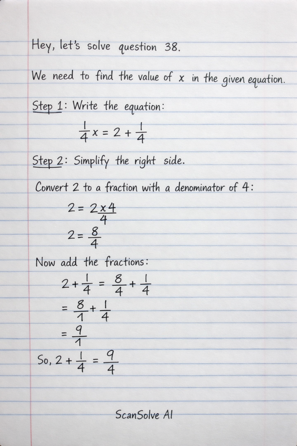 Handwritten step-by-step solution preview