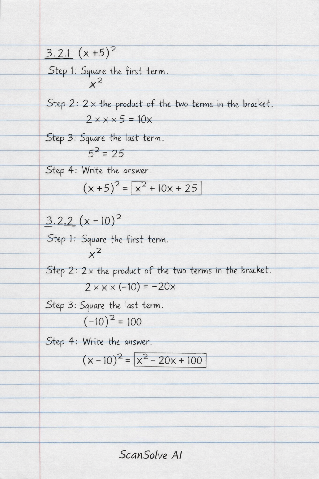 Handwritten step-by-step solution preview