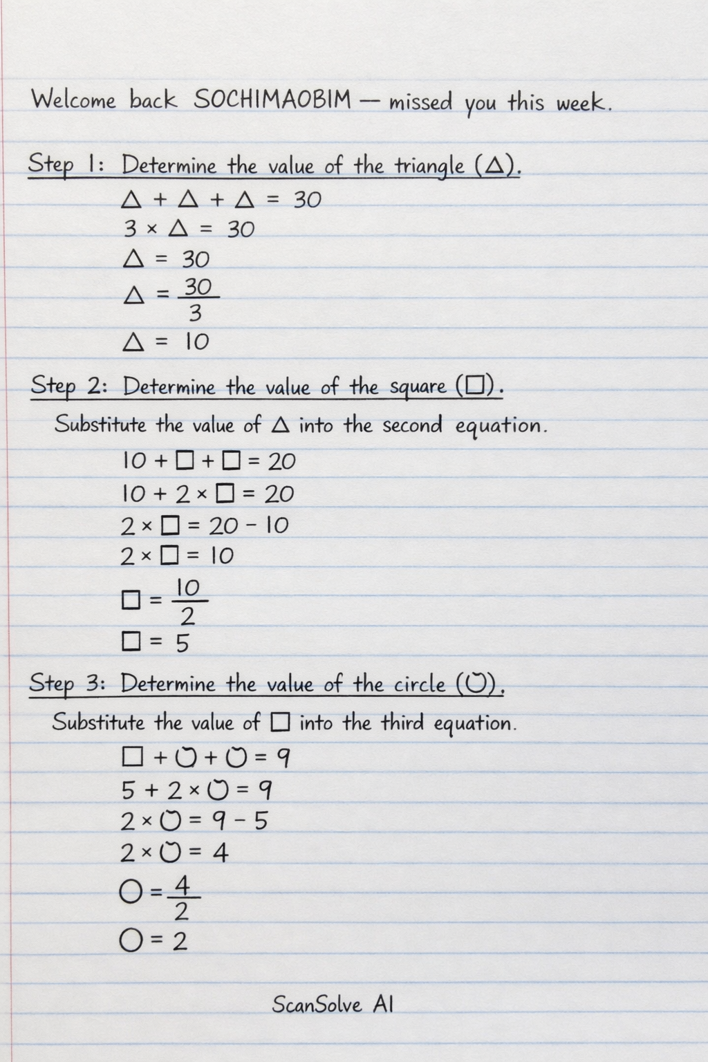 Handwritten step-by-step solution preview