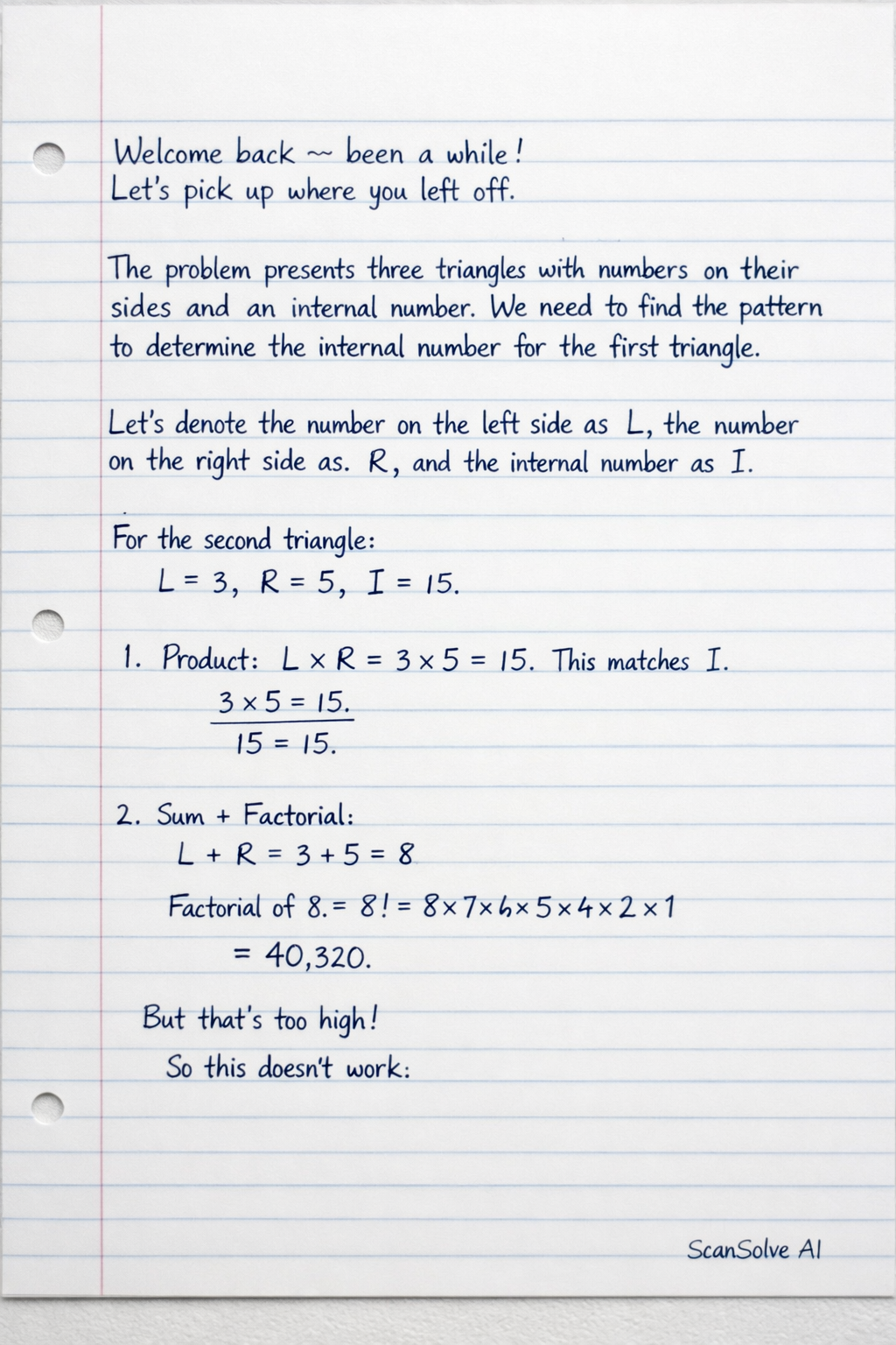 Handwritten step-by-step solution preview