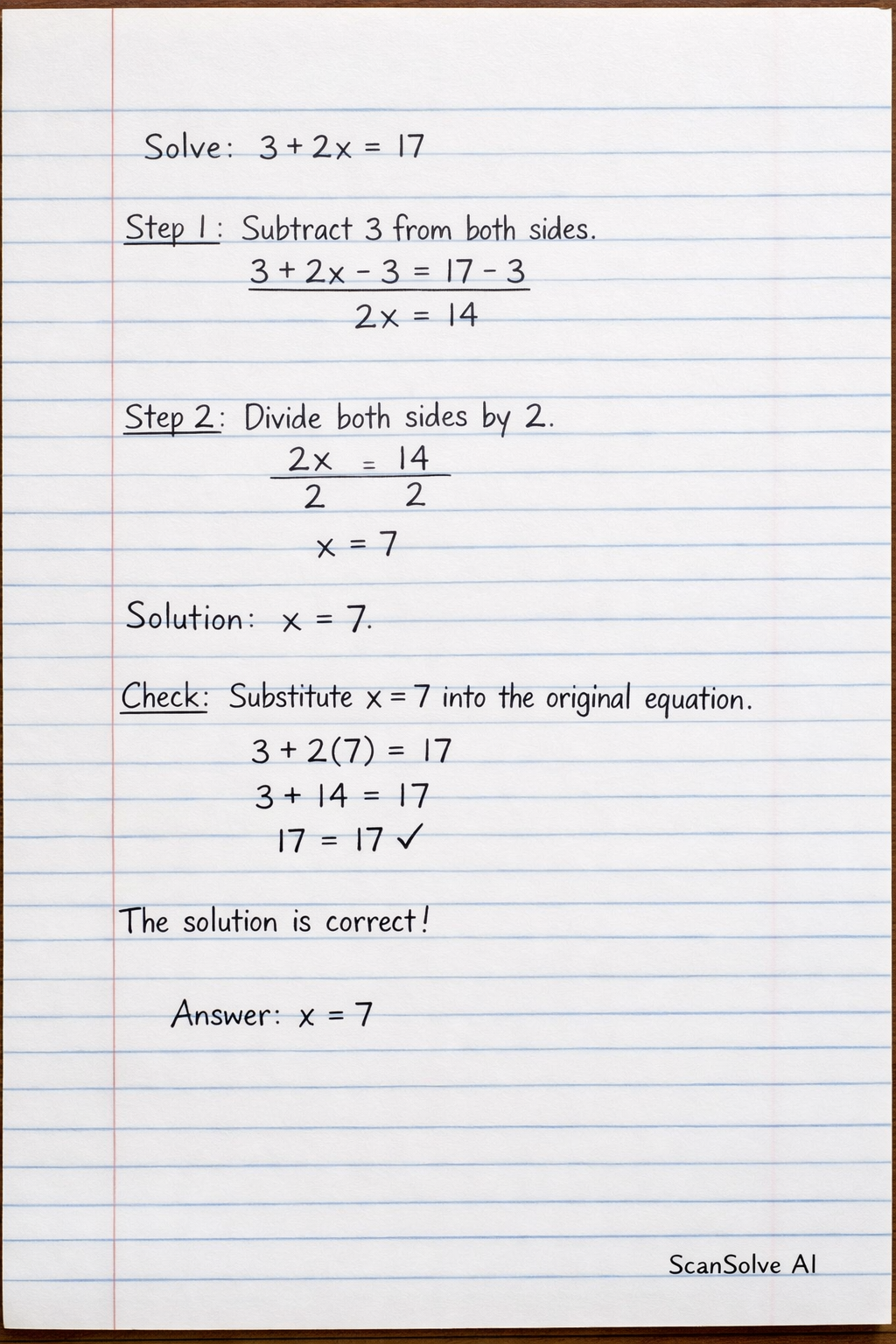 Handwritten step-by-step solution preview