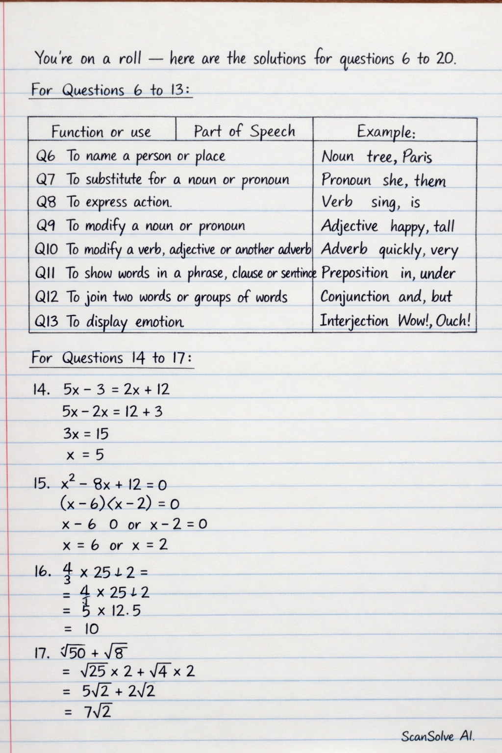 Handwritten step-by-step solution preview