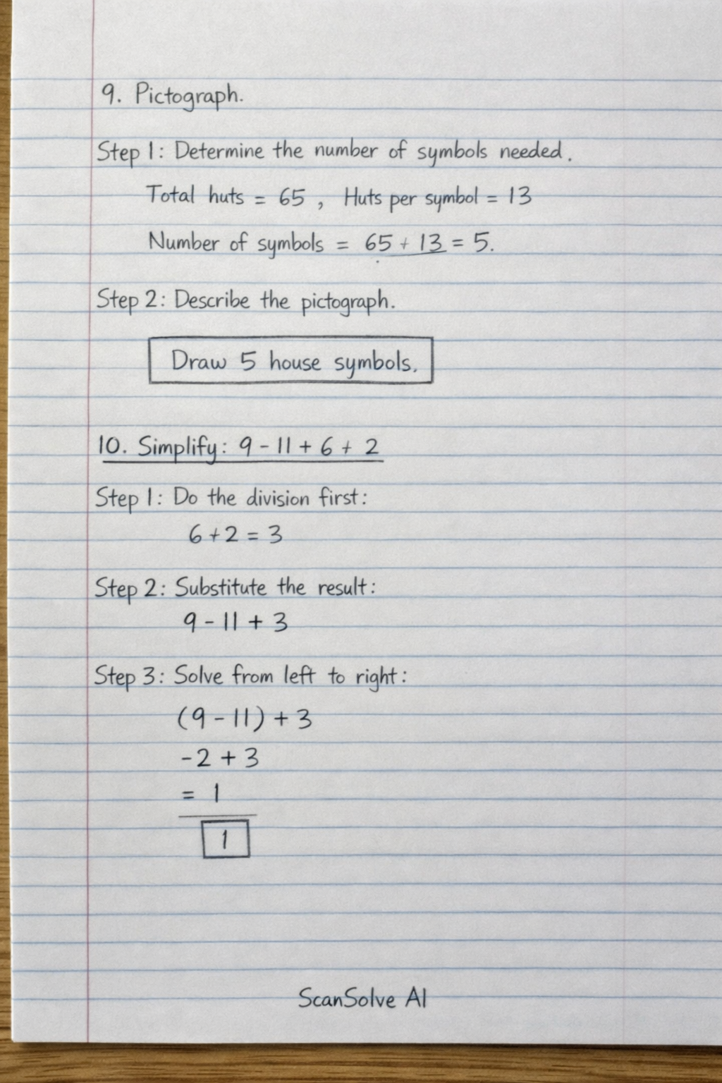 Handwritten step-by-step solution preview