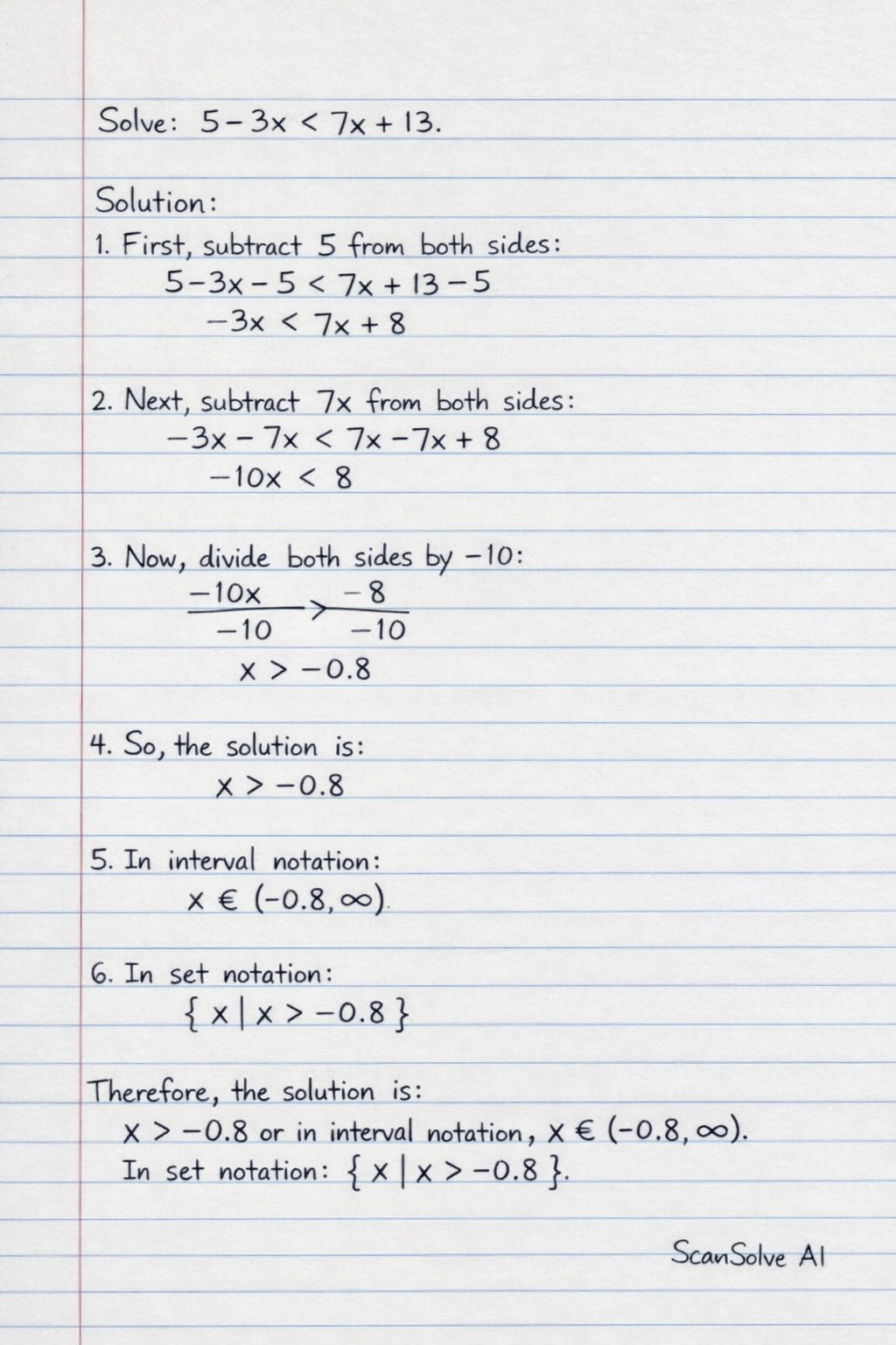 Handwritten step-by-step solution preview