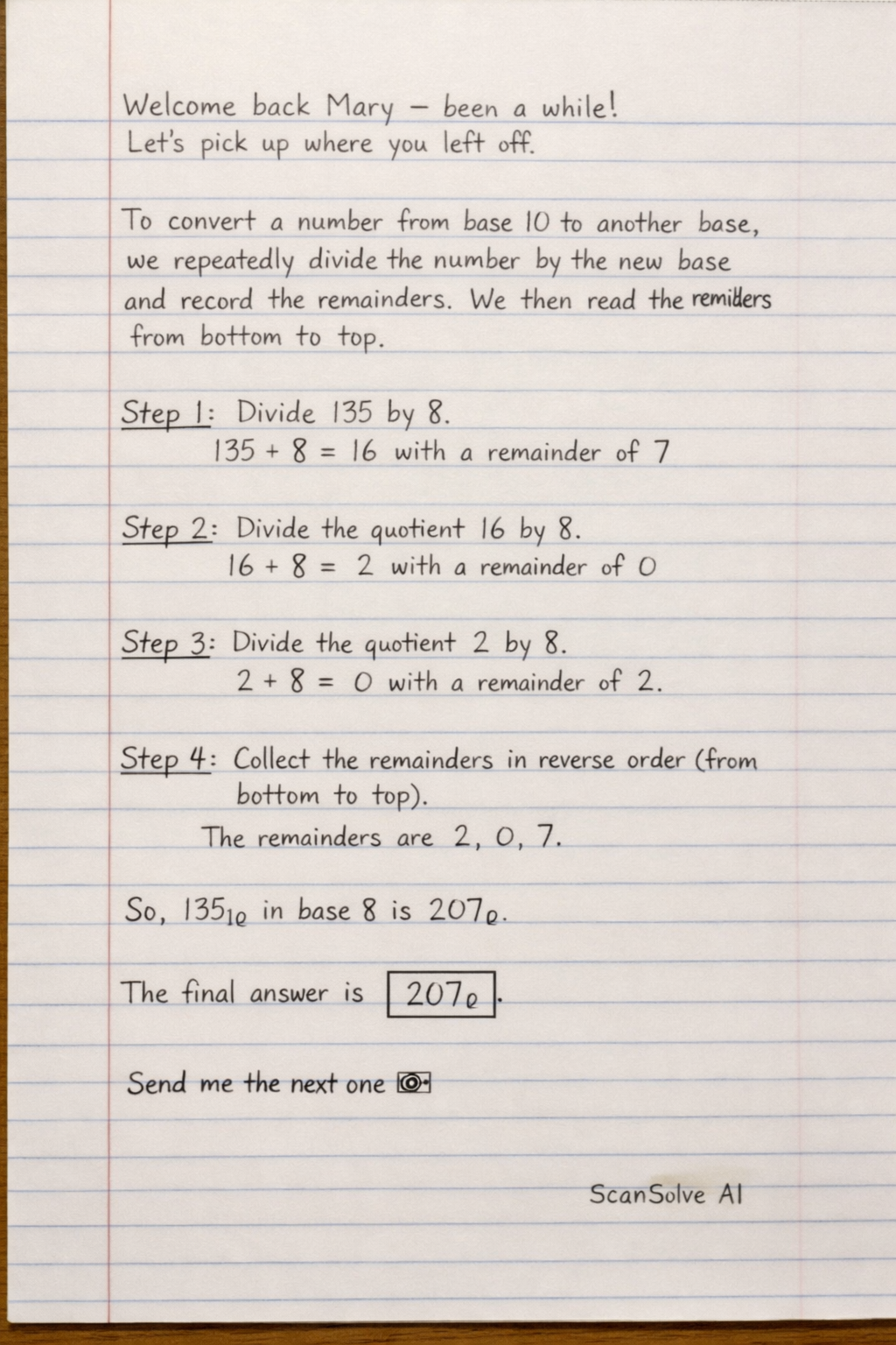 Handwritten step-by-step solution preview