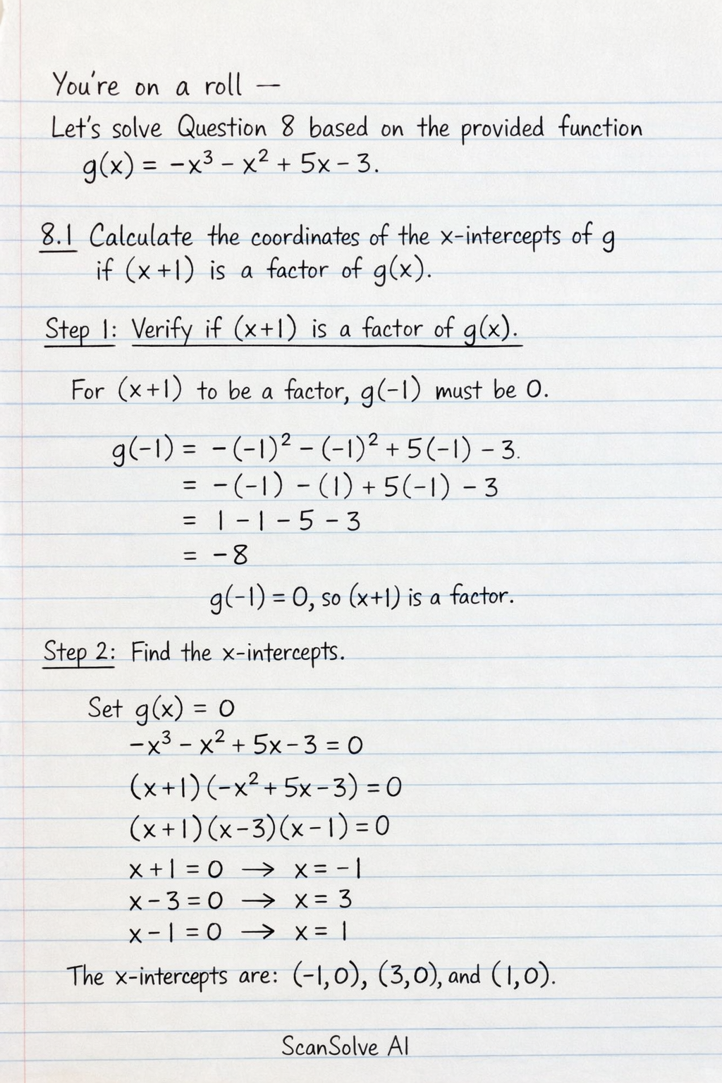 Handwritten step-by-step solution preview