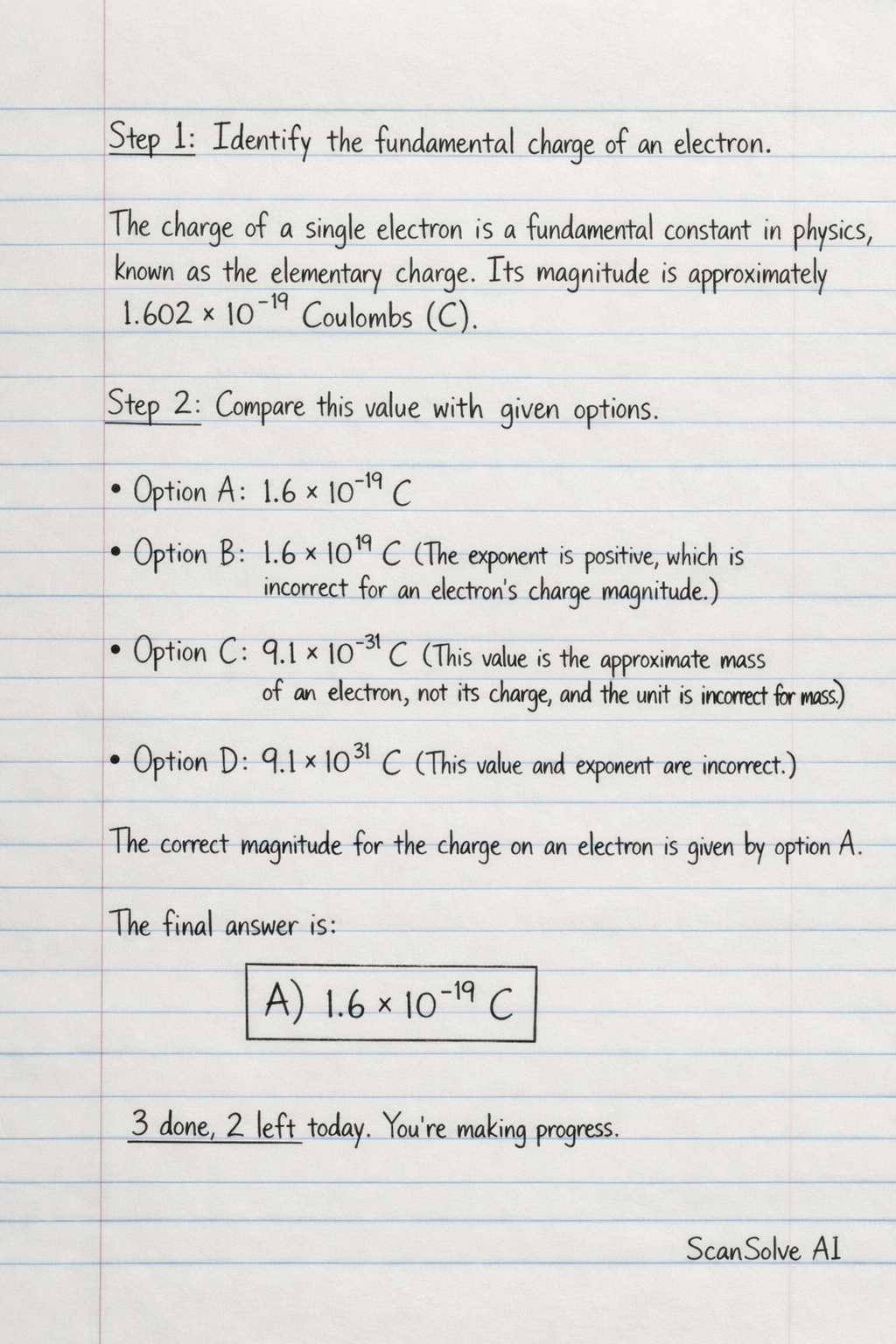 Handwritten step-by-step solution preview