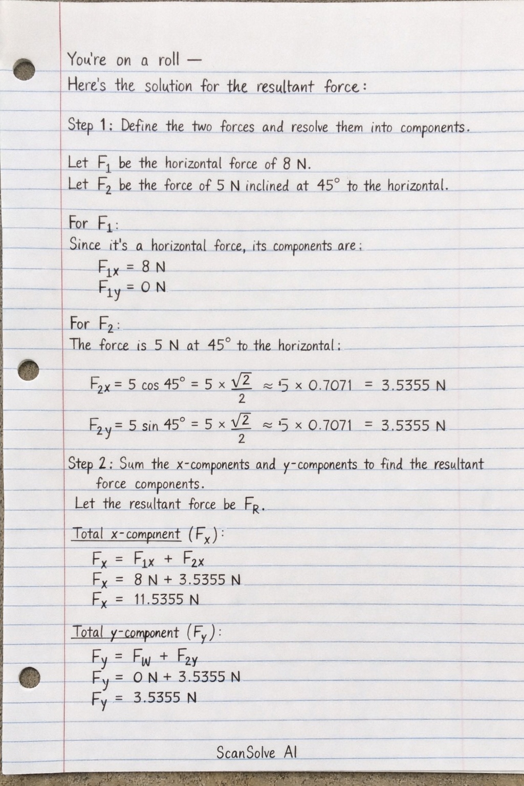 Handwritten step-by-step solution preview