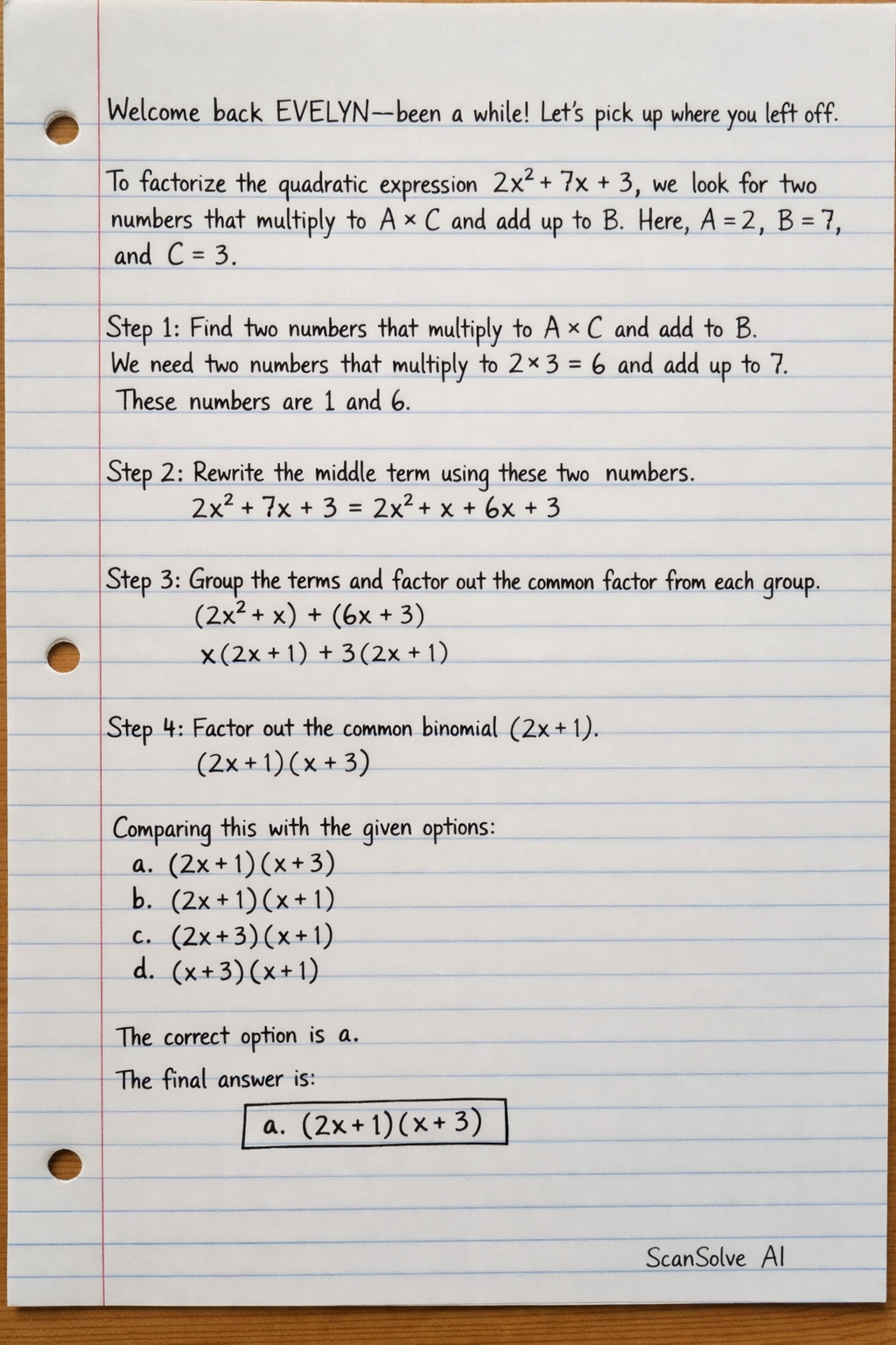 Handwritten step-by-step solution preview