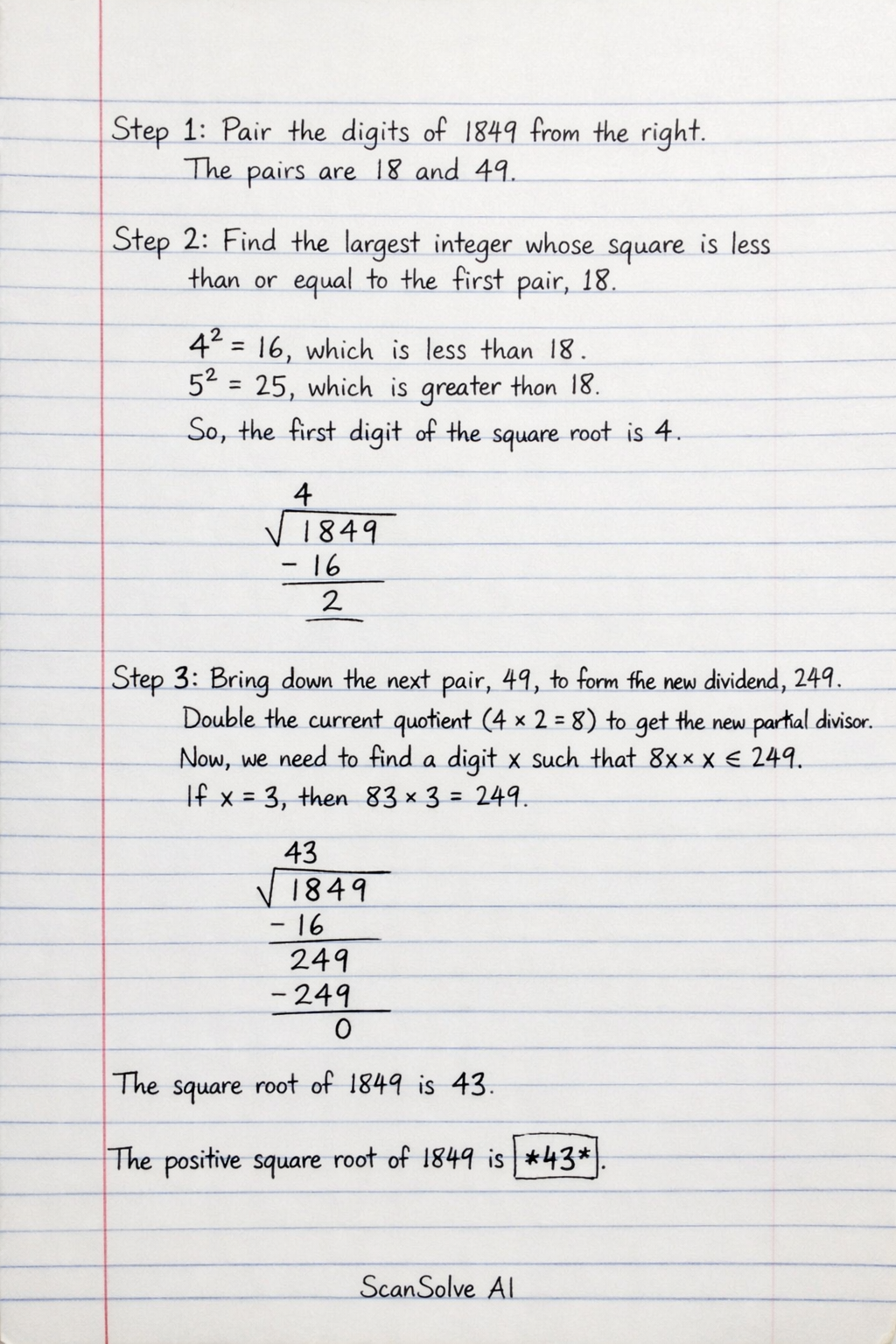 Handwritten step-by-step solution preview