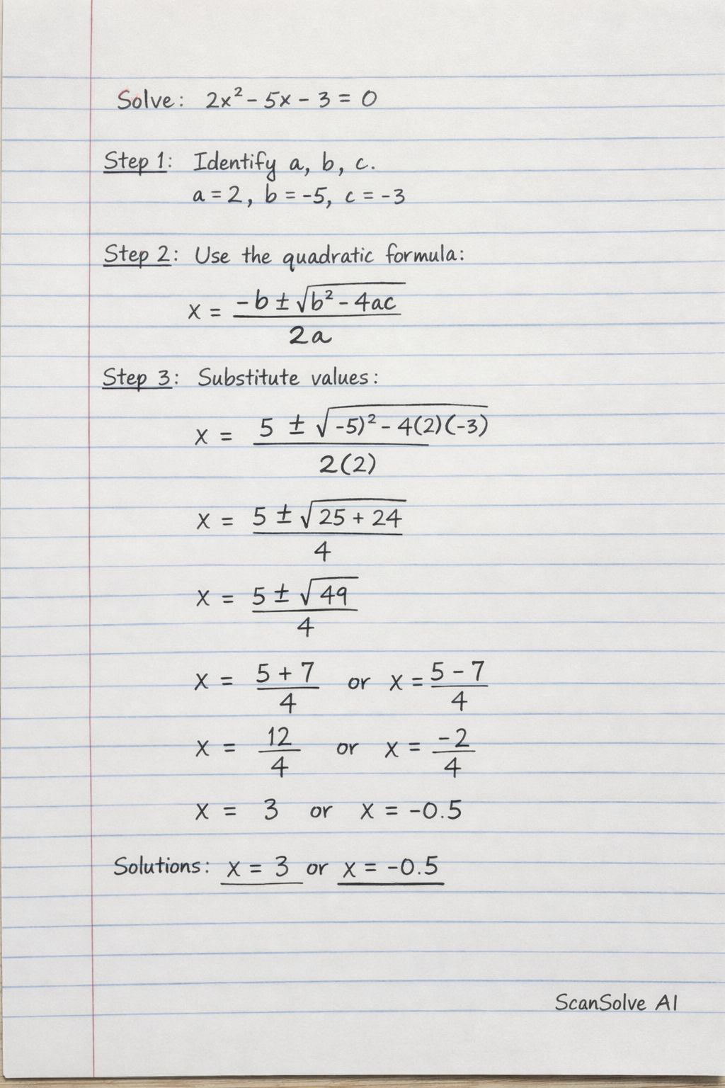 Handwritten step-by-step solution preview