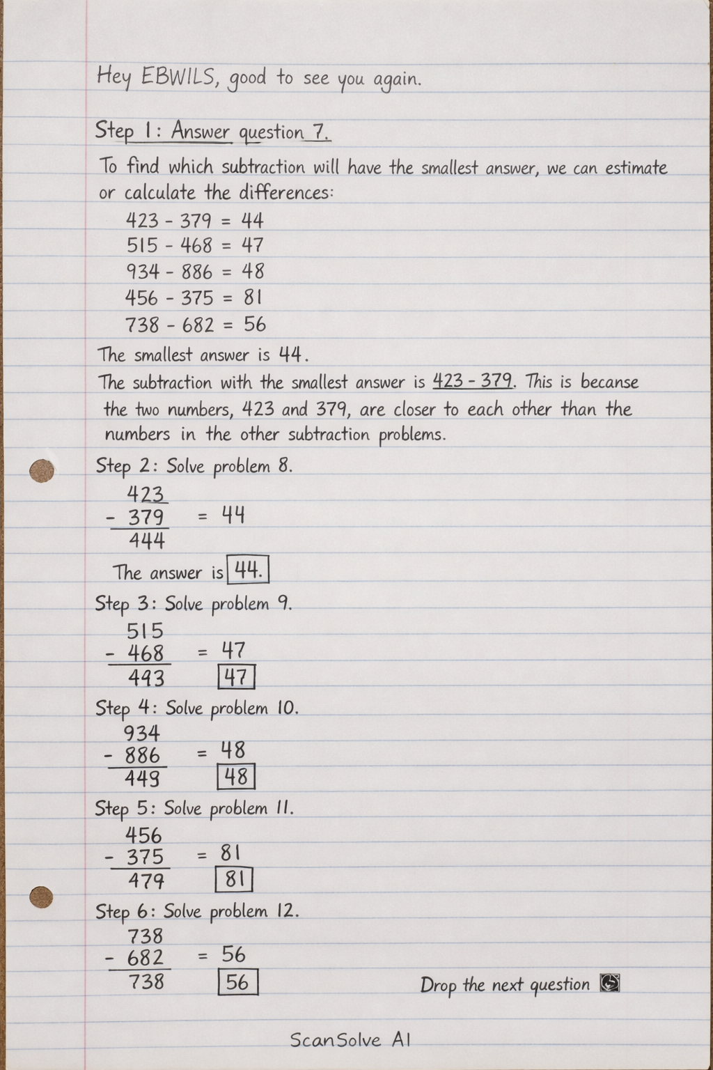 Handwritten step-by-step solution preview