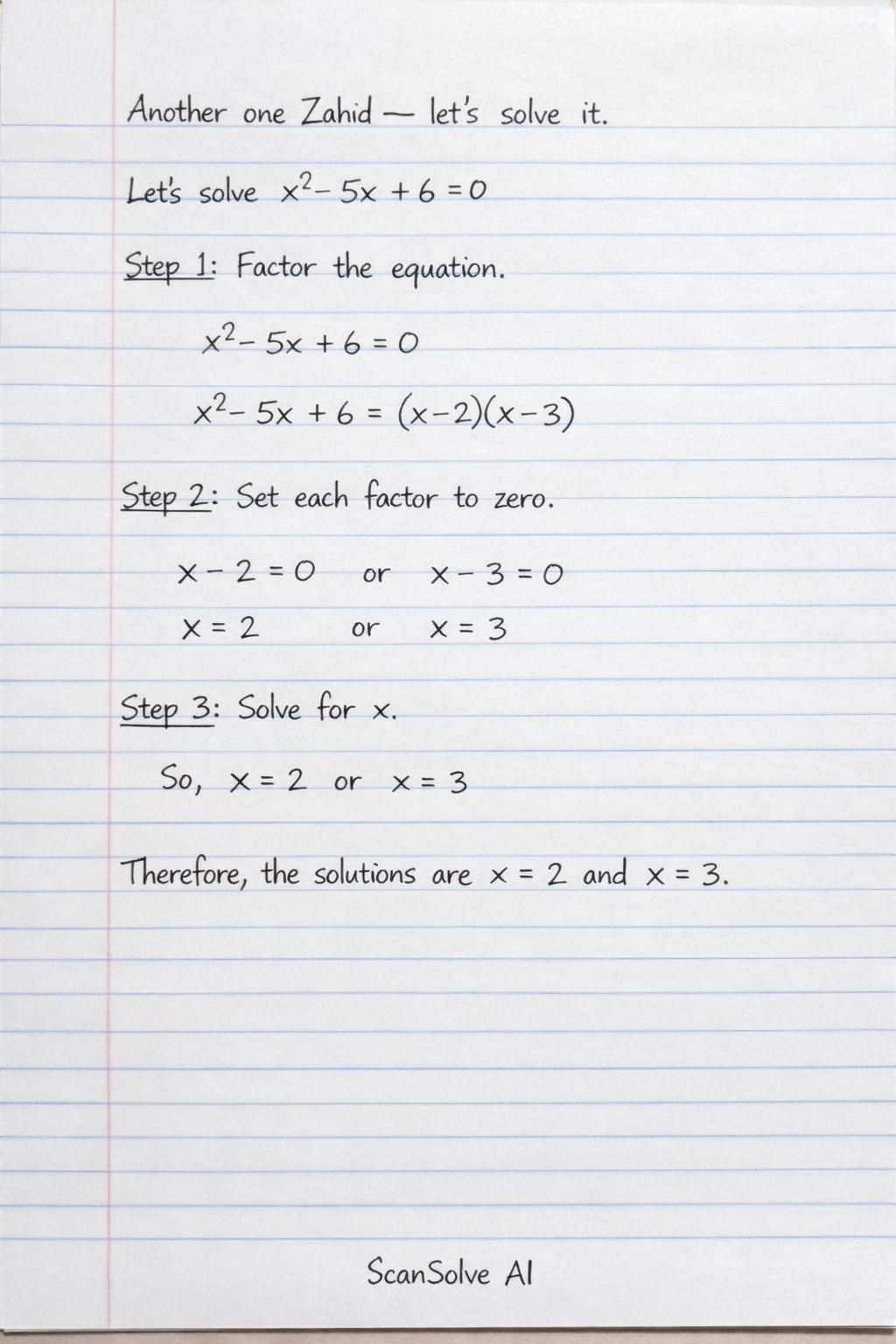 Handwritten step-by-step solution preview