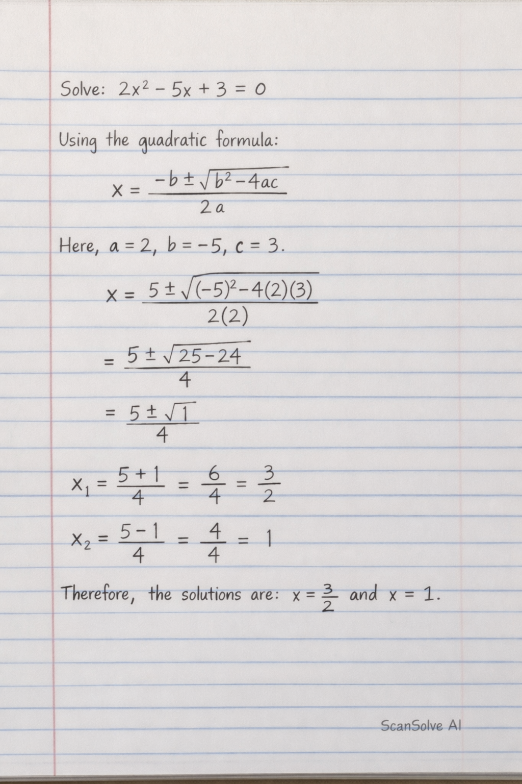 Handwritten step-by-step solution preview