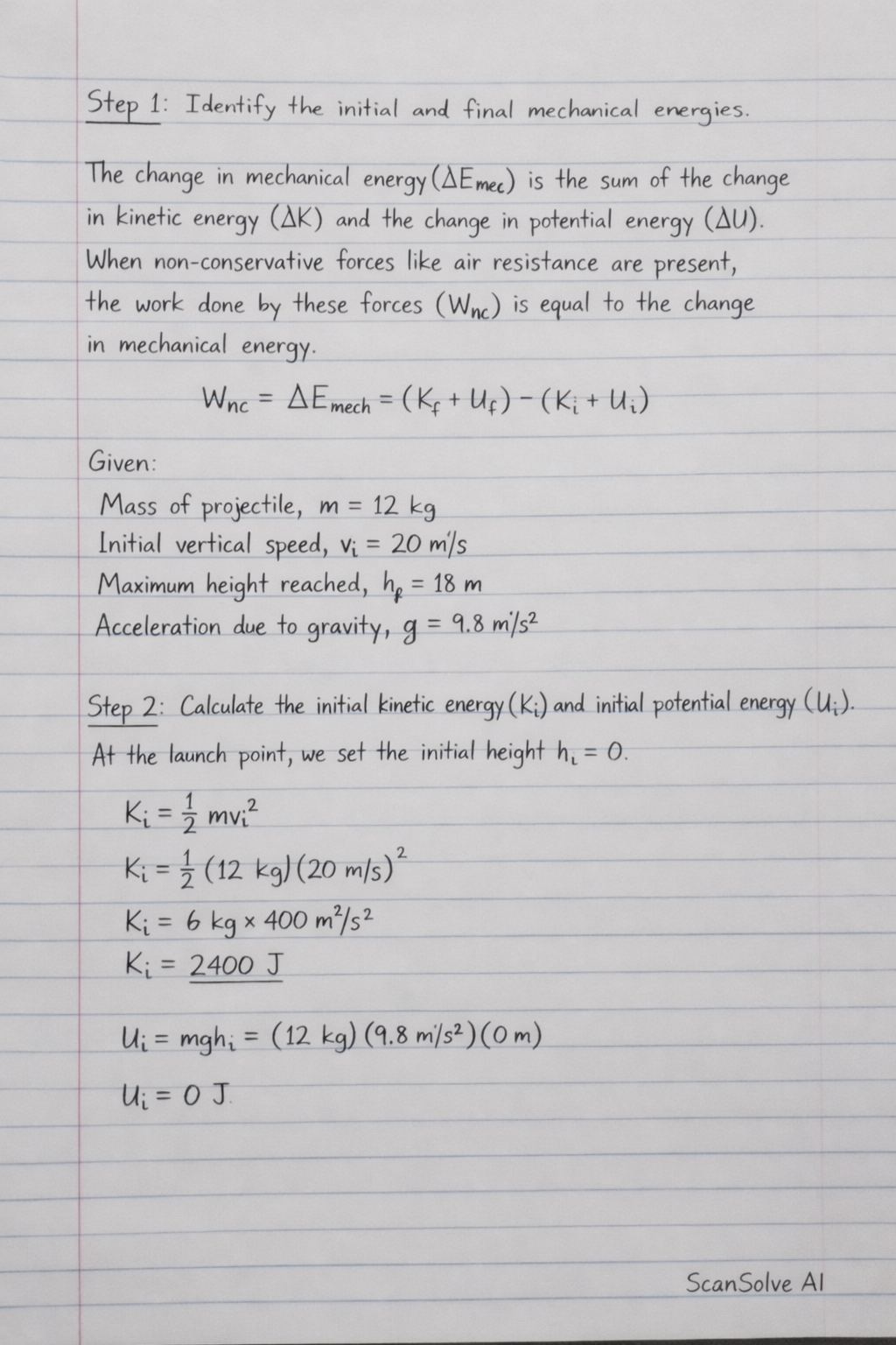 Handwritten step-by-step solution preview