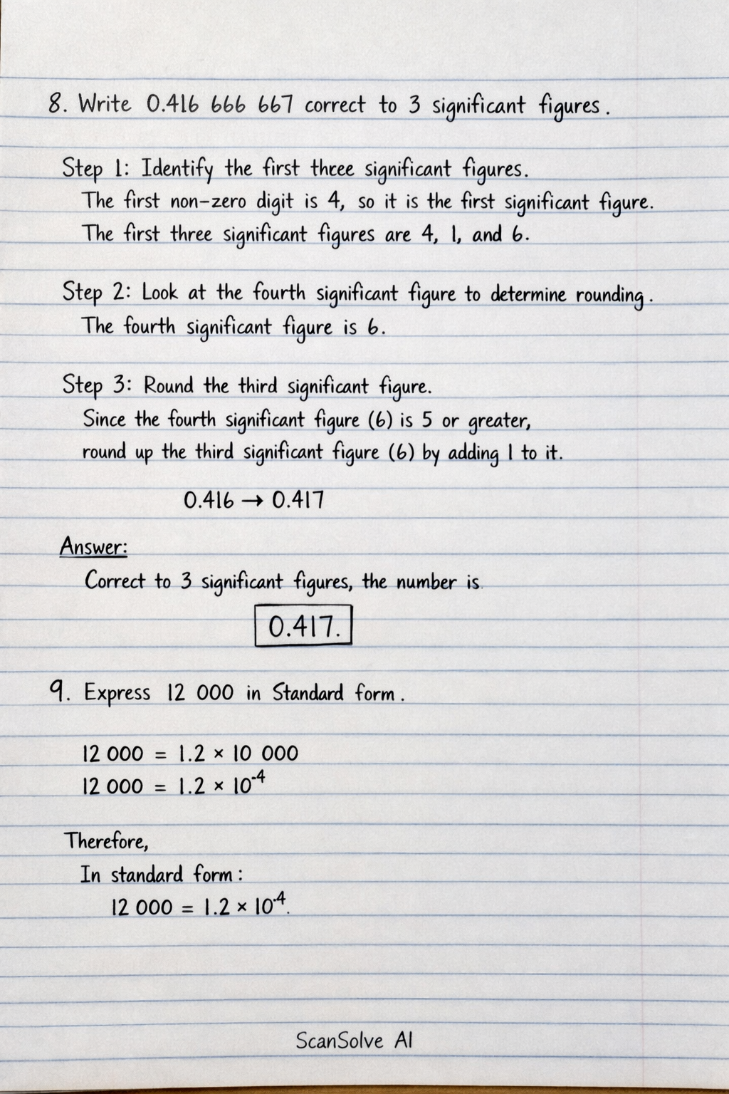 Handwritten step-by-step solution preview