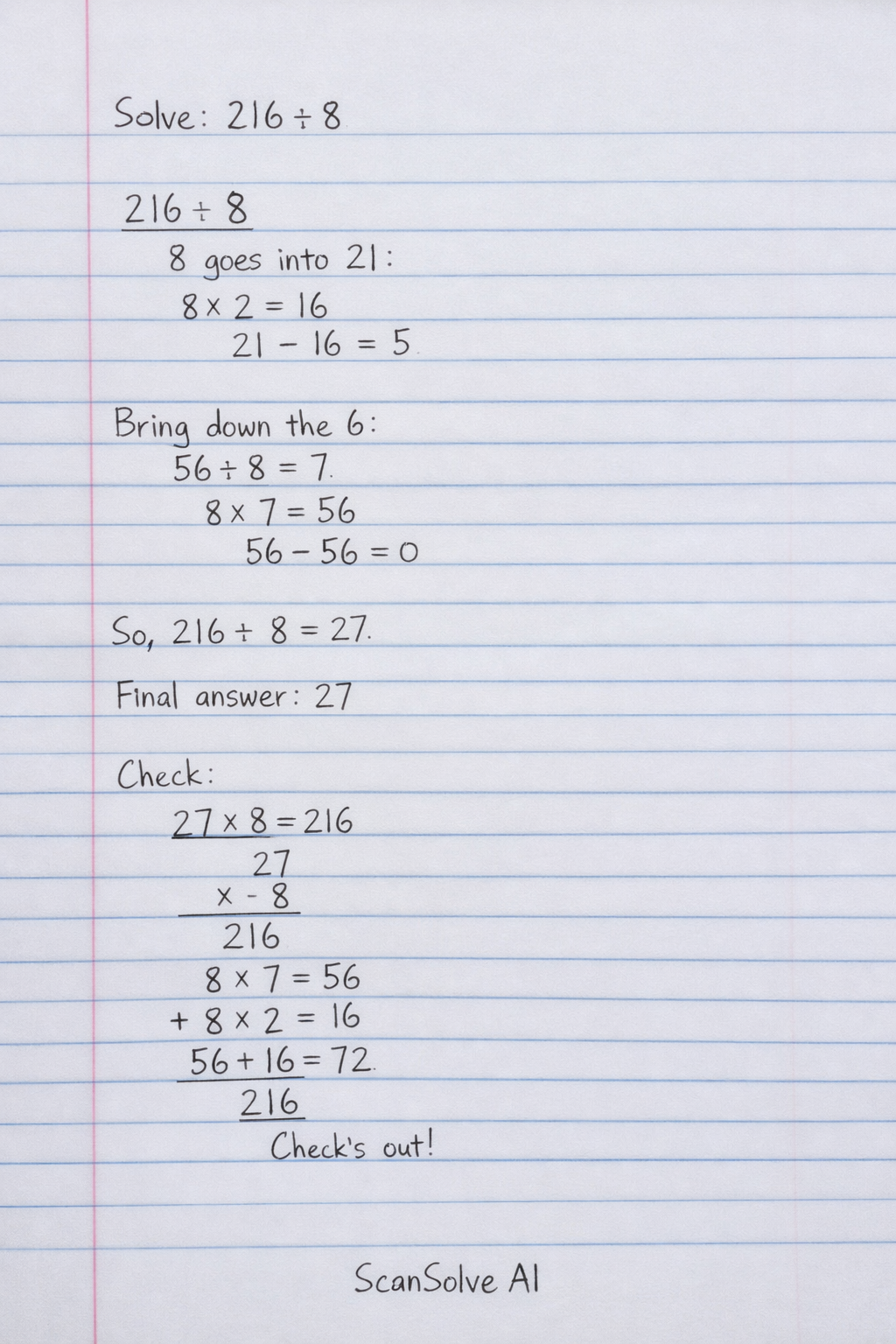 Handwritten step-by-step solution preview
