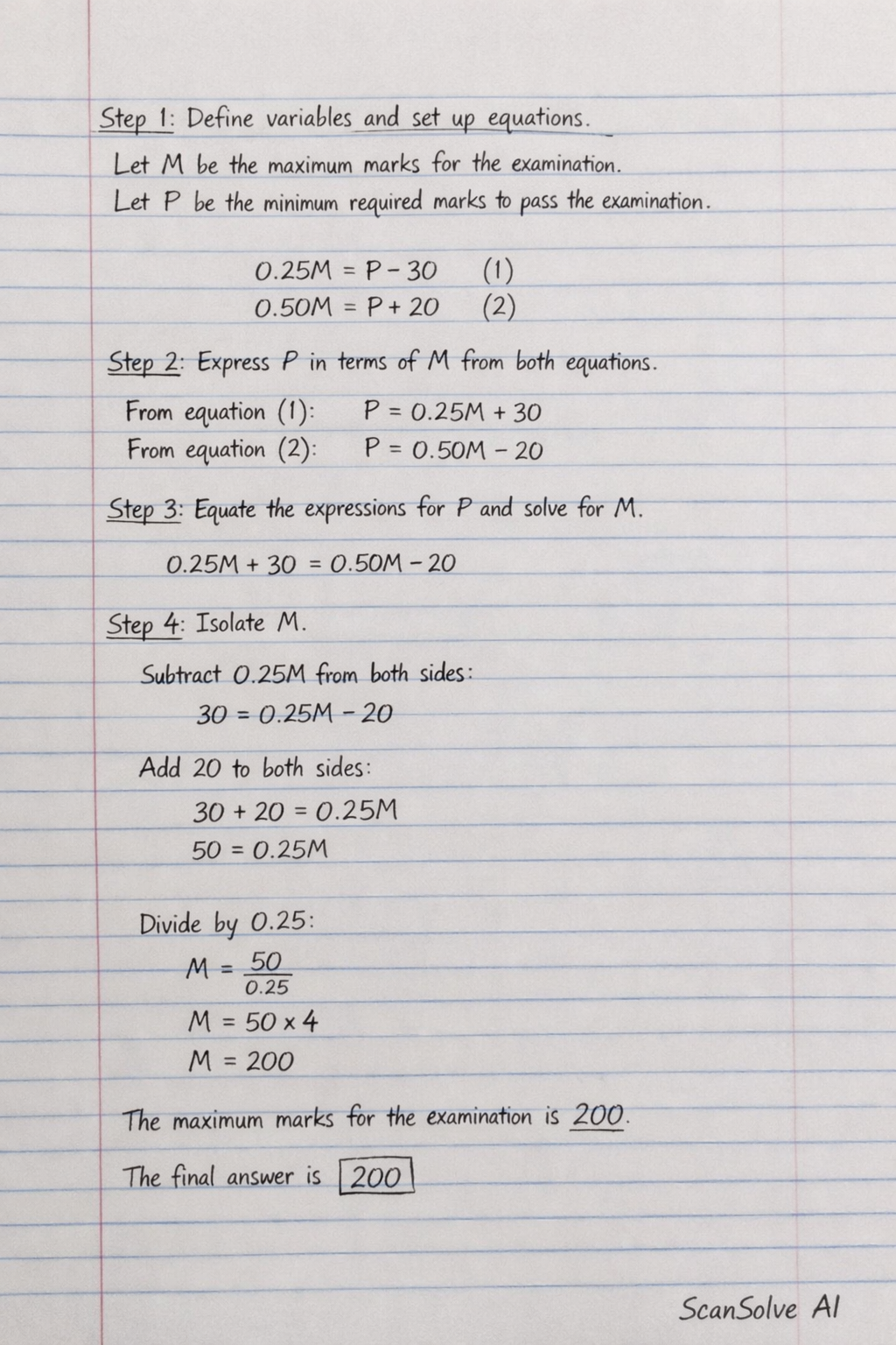 Handwritten step-by-step solution preview