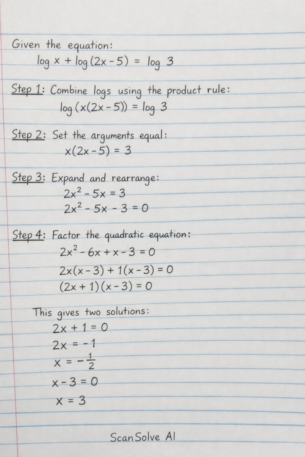Handwritten step-by-step solution preview