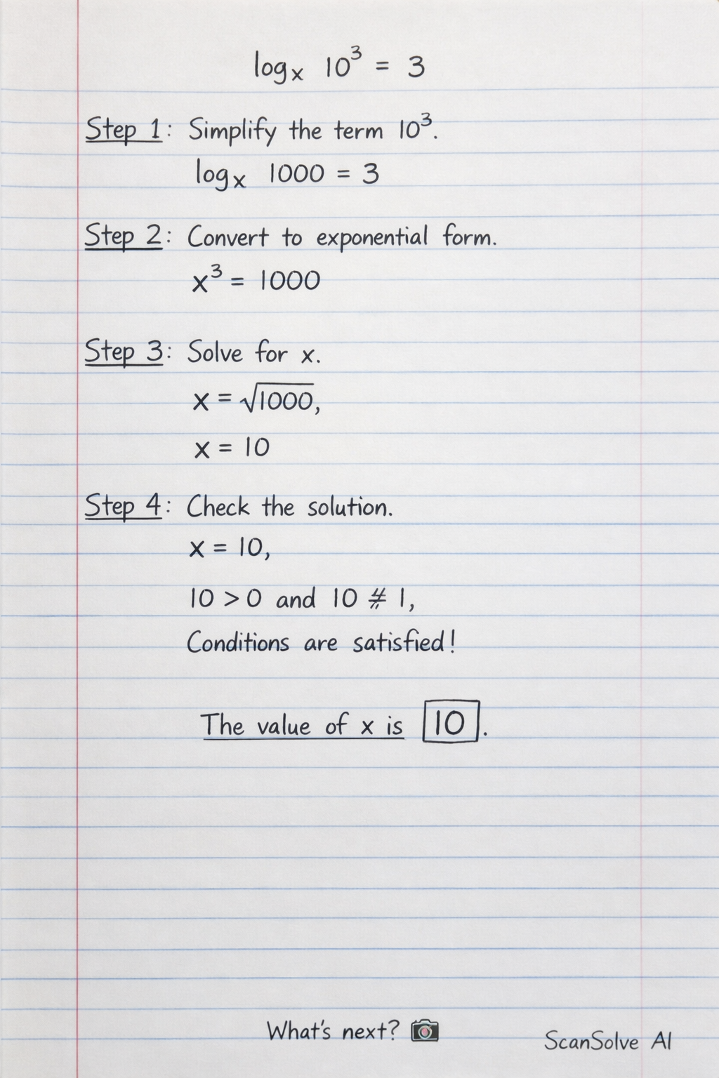 Handwritten step-by-step solution preview