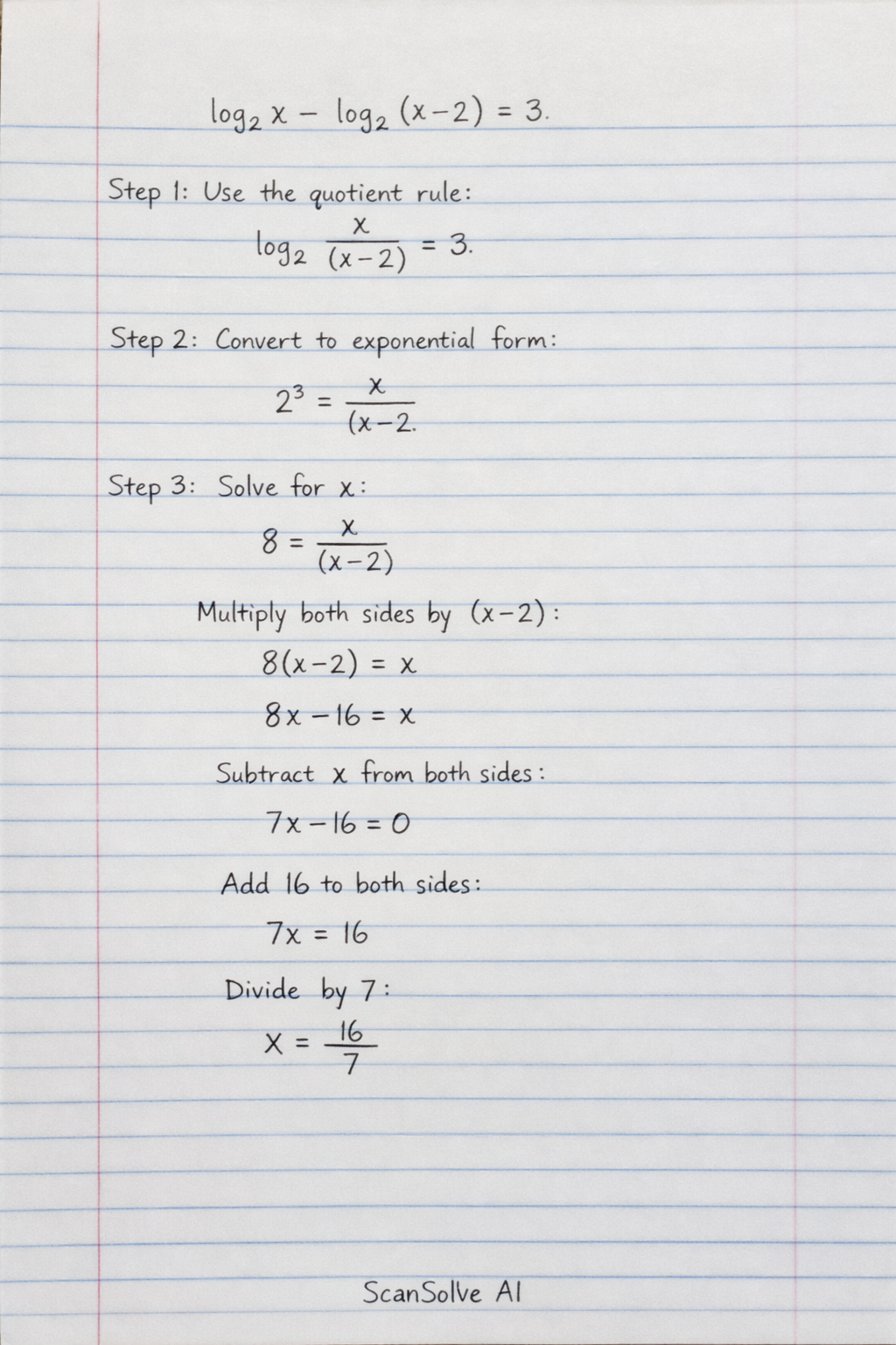 Handwritten step-by-step solution preview