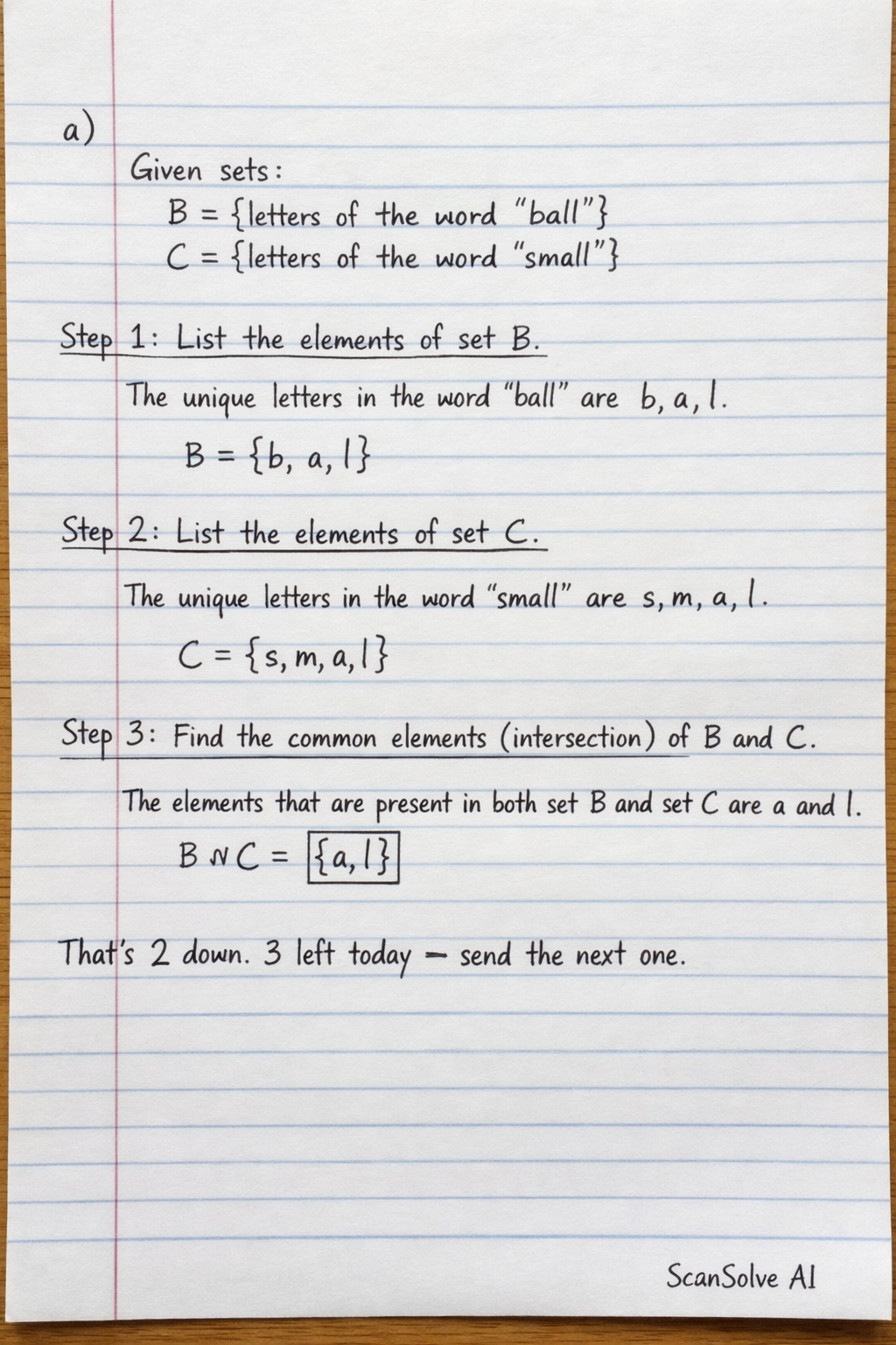 Handwritten step-by-step solution preview