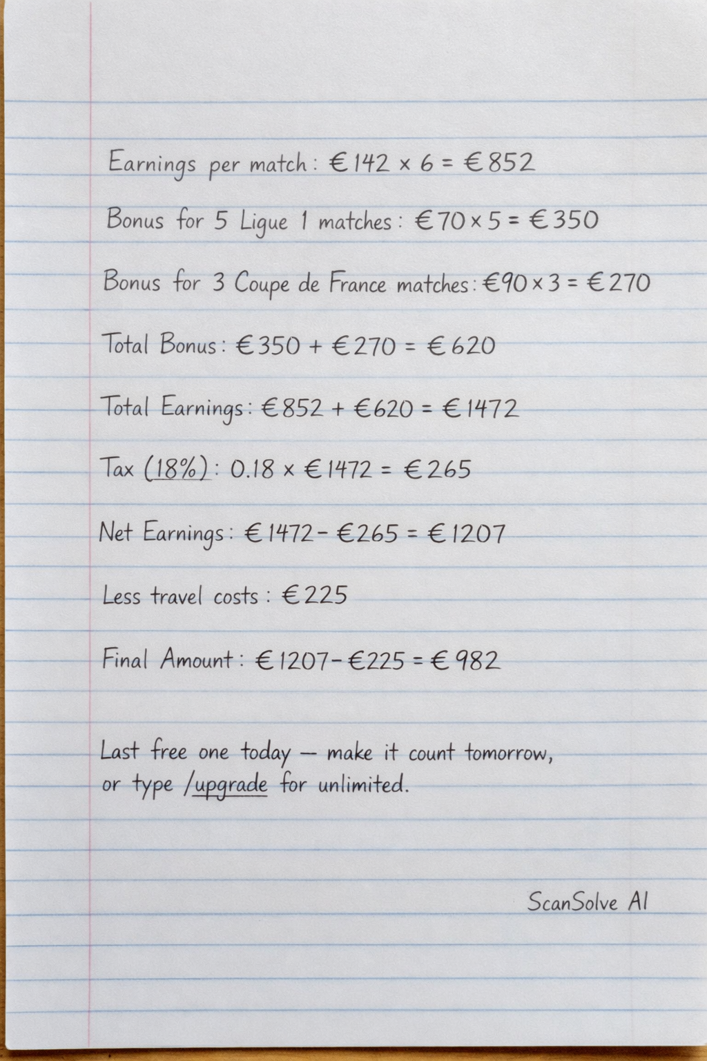 Handwritten step-by-step solution preview