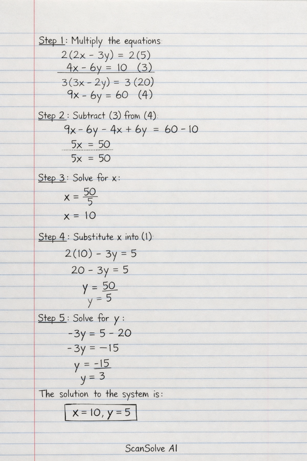Handwritten step-by-step solution preview