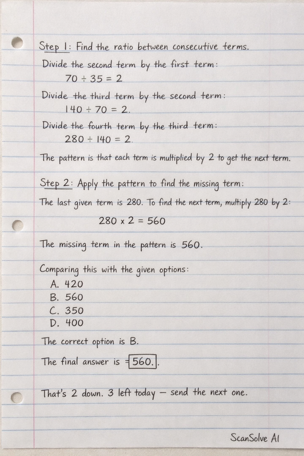 Handwritten step-by-step solution preview
