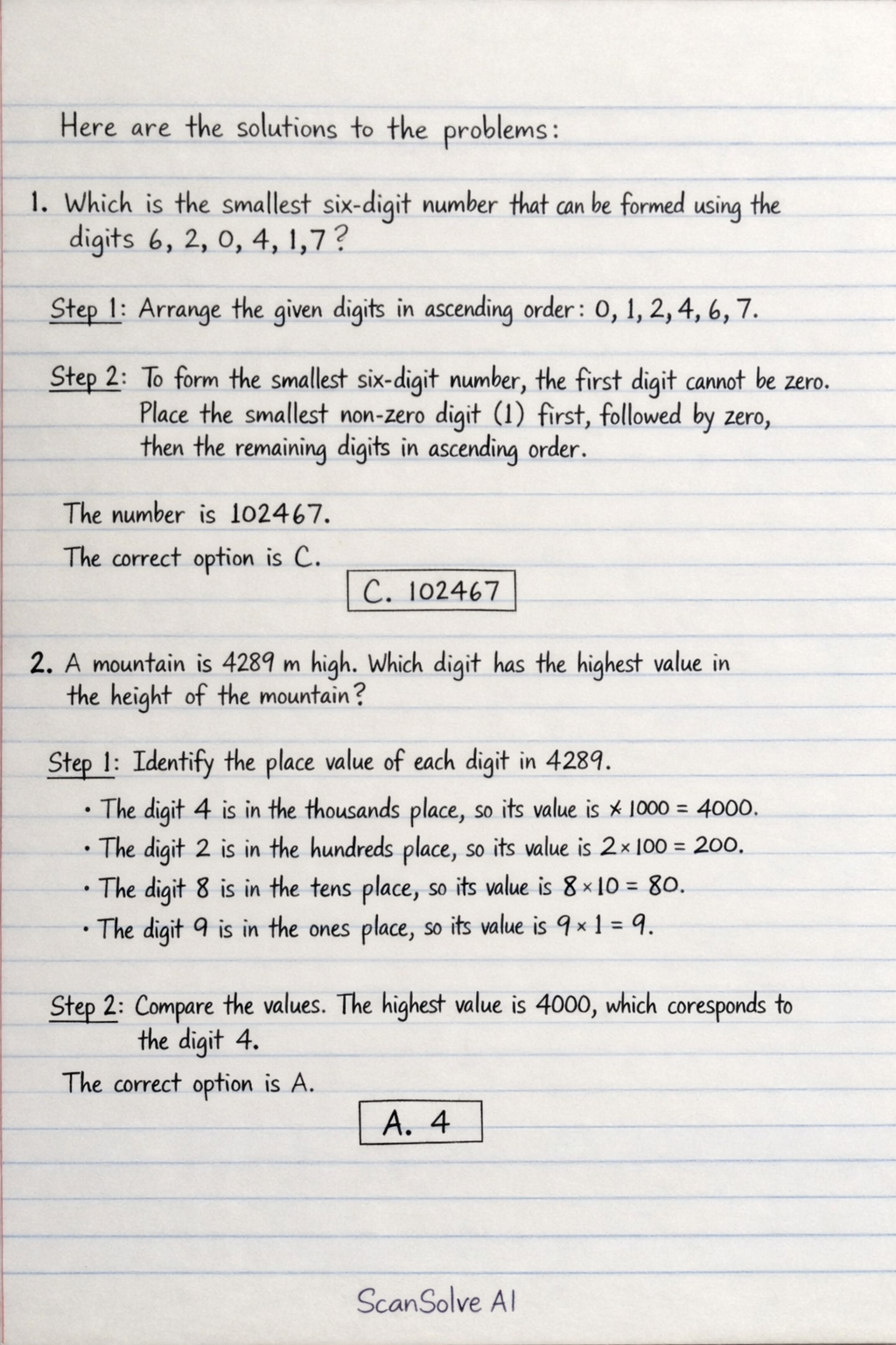 Handwritten step-by-step solution preview