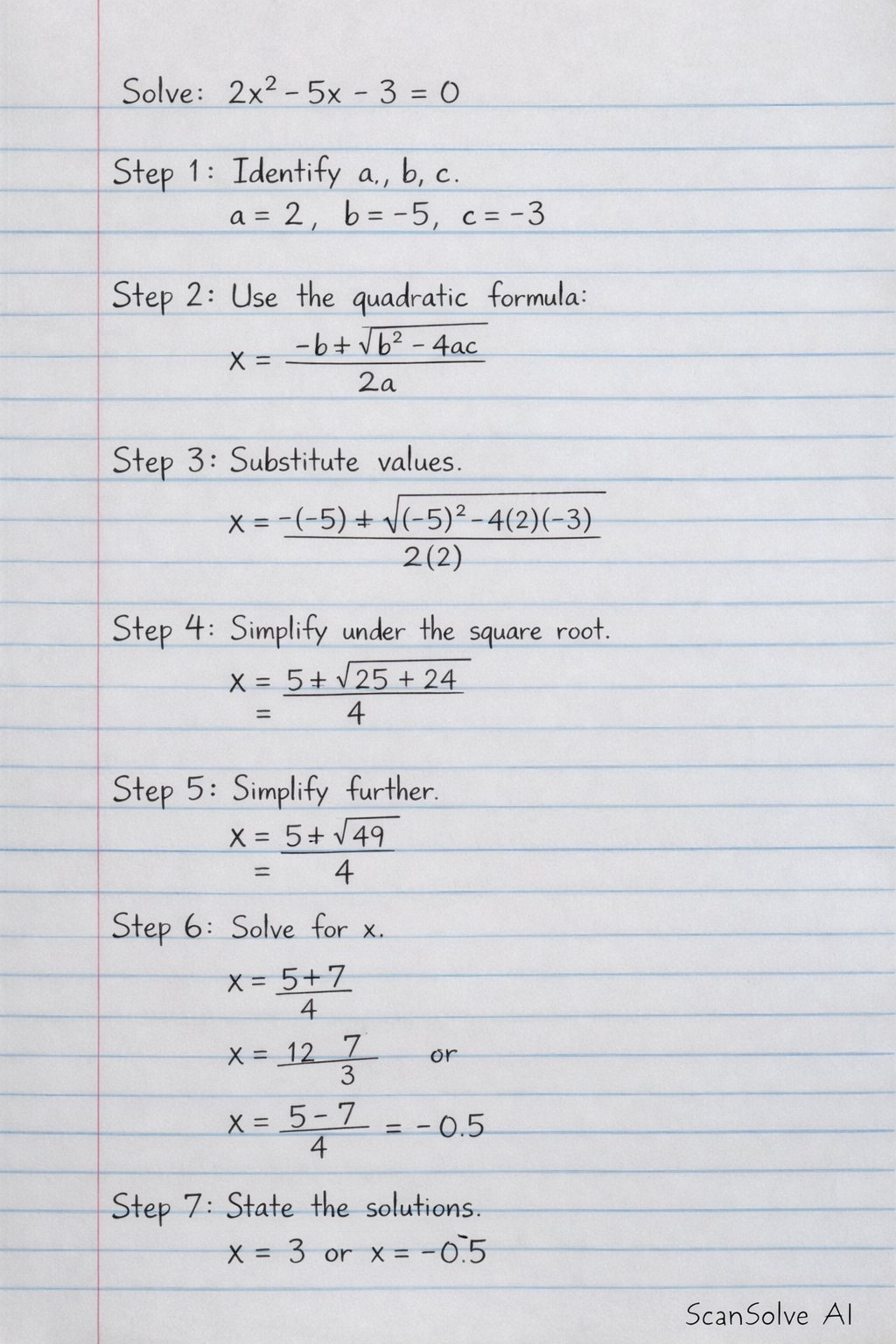 Handwritten step-by-step solution preview