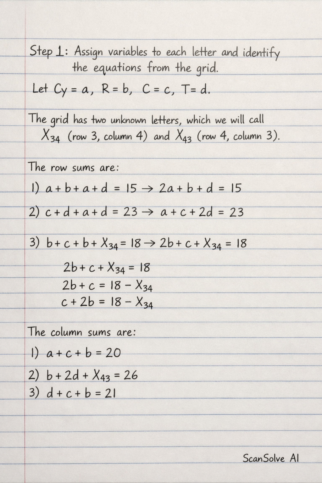 Handwritten step-by-step solution preview