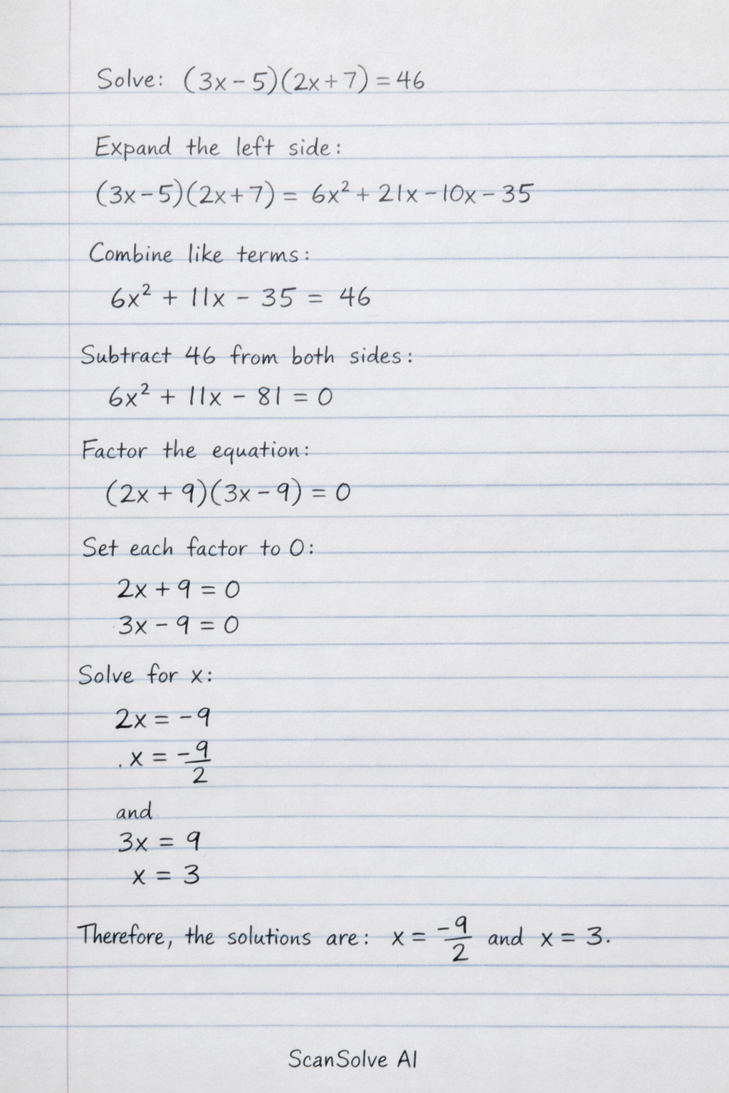 Handwritten step-by-step solution preview