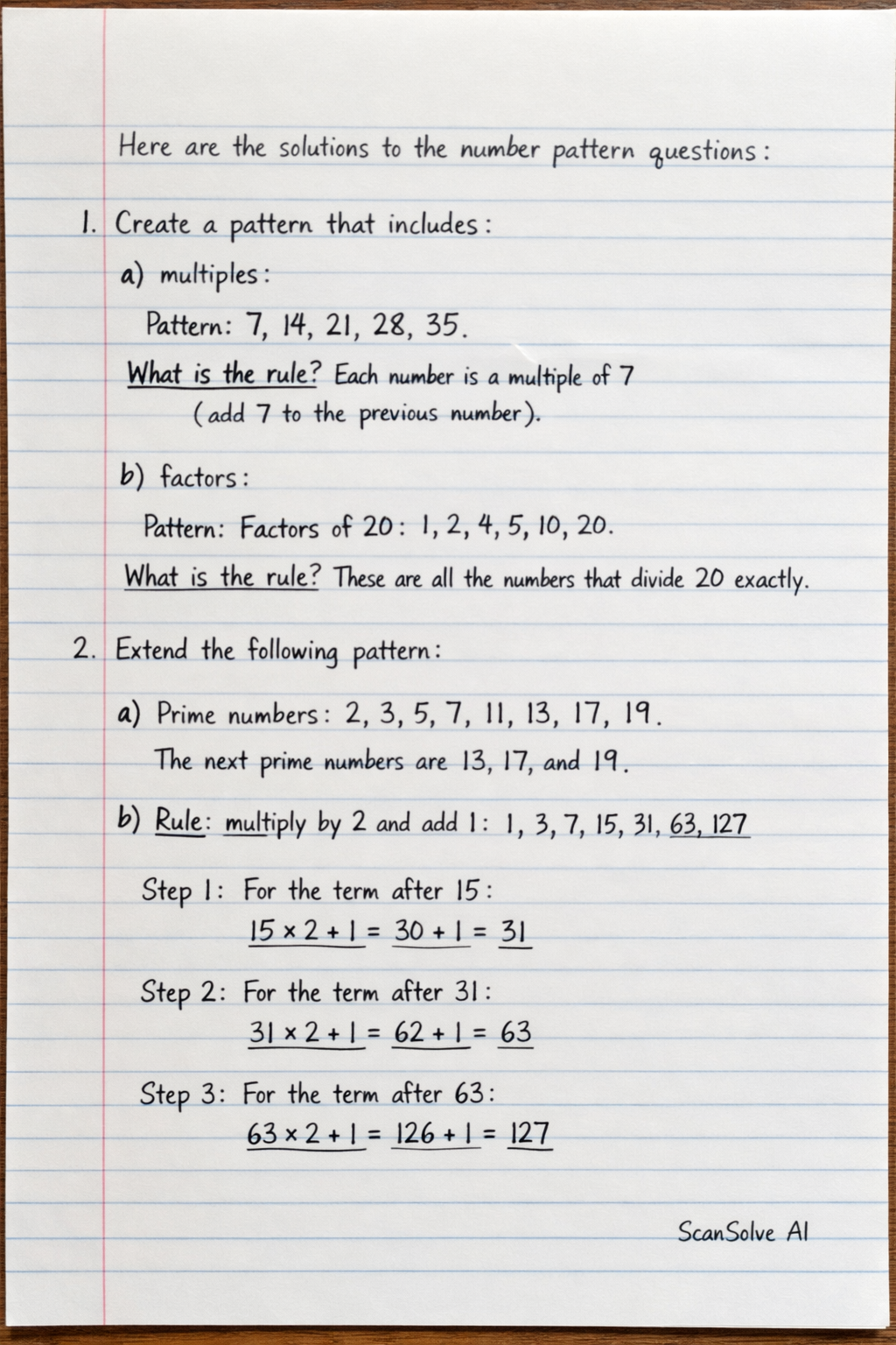 Handwritten step-by-step solution preview