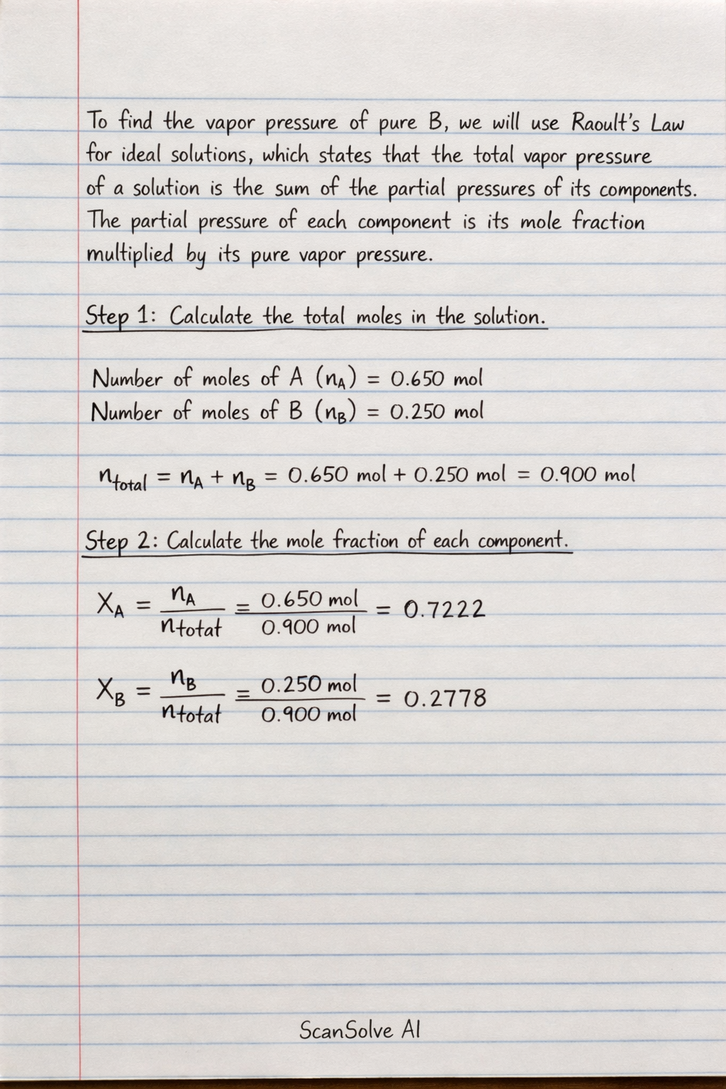 Handwritten step-by-step solution preview