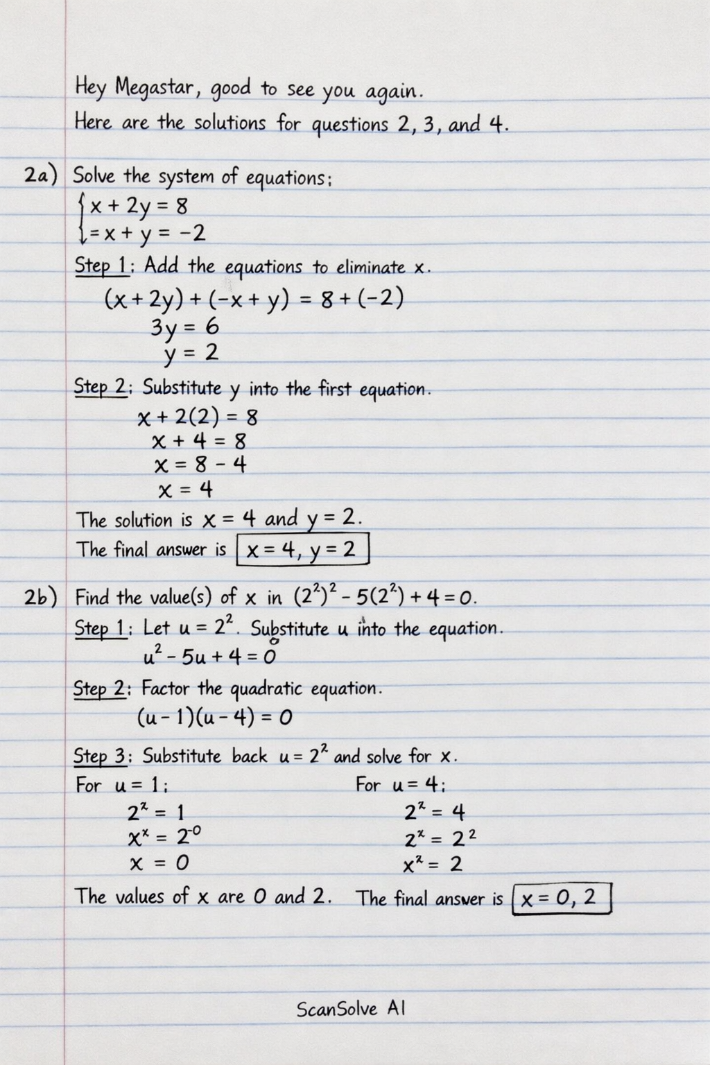 Handwritten step-by-step solution preview
