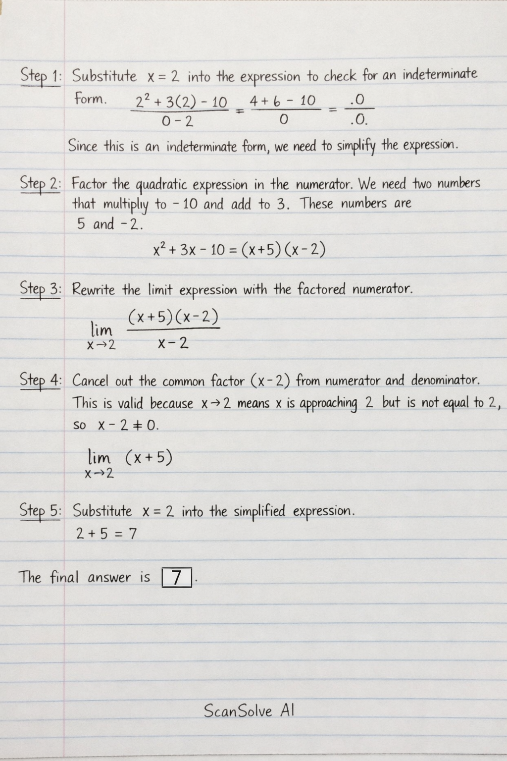 Handwritten step-by-step solution preview
