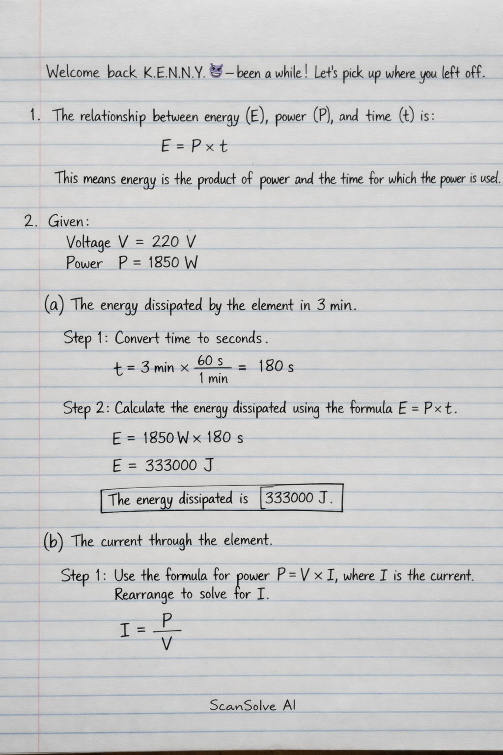 Handwritten step-by-step solution preview