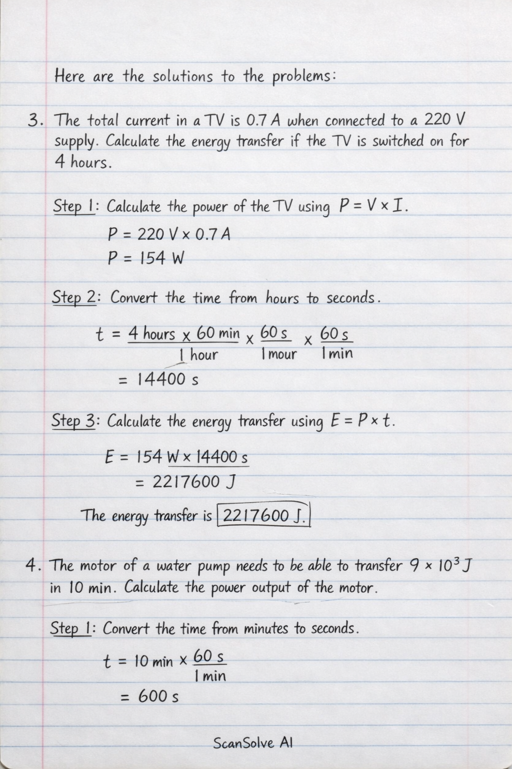 Handwritten step-by-step solution preview