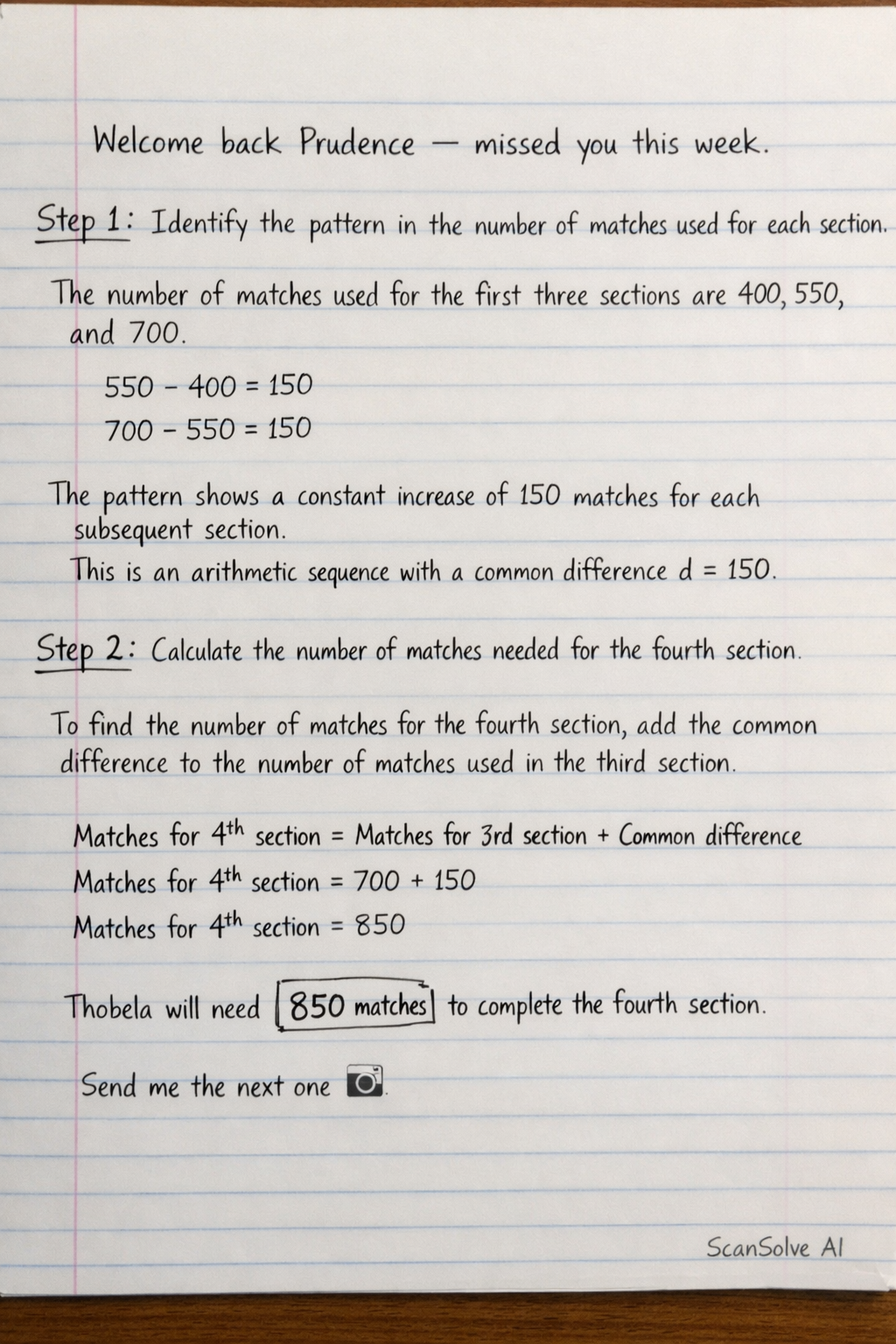 Handwritten step-by-step solution preview