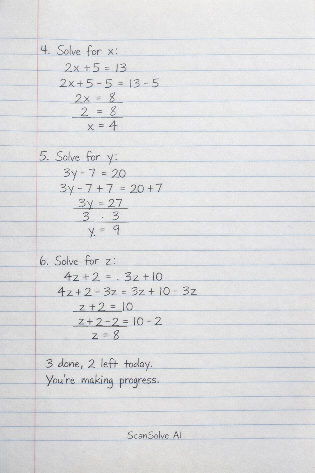 Handwritten step-by-step solution preview