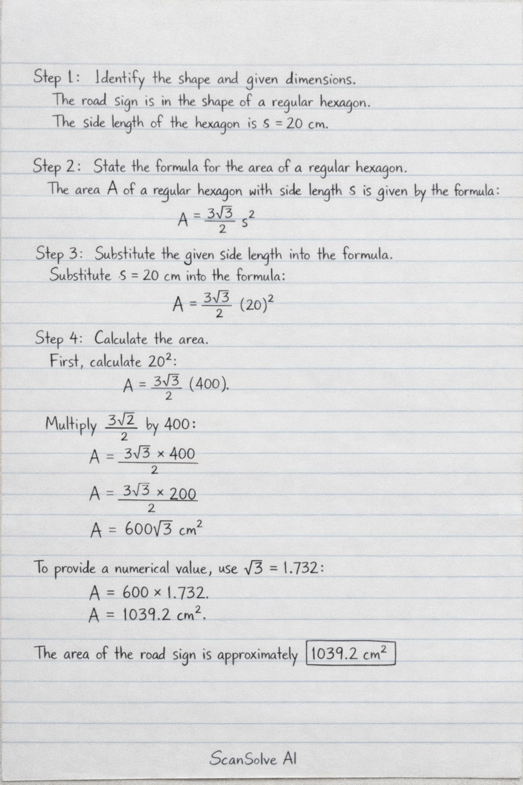 Handwritten step-by-step solution preview