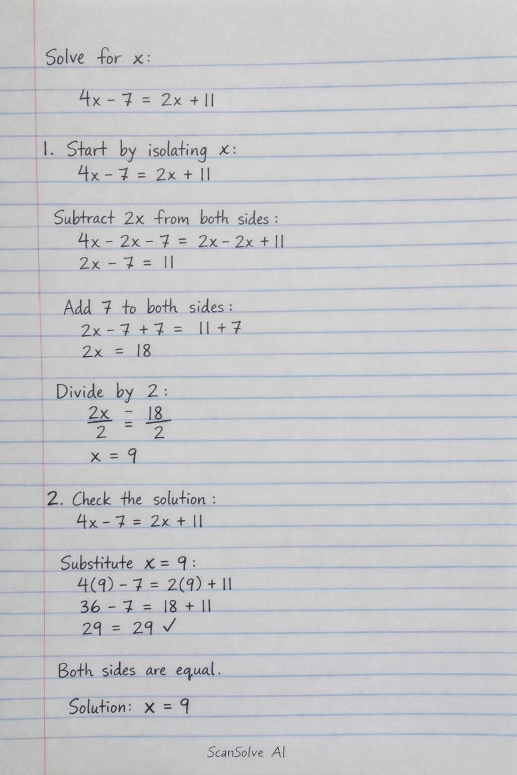 Handwritten step-by-step solution preview
