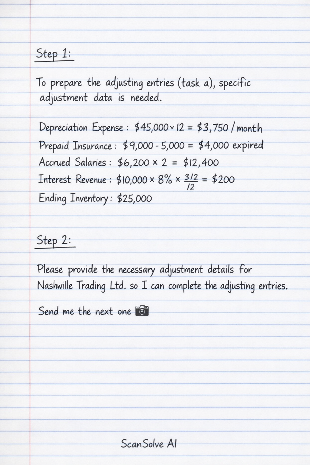 Handwritten step-by-step solution preview