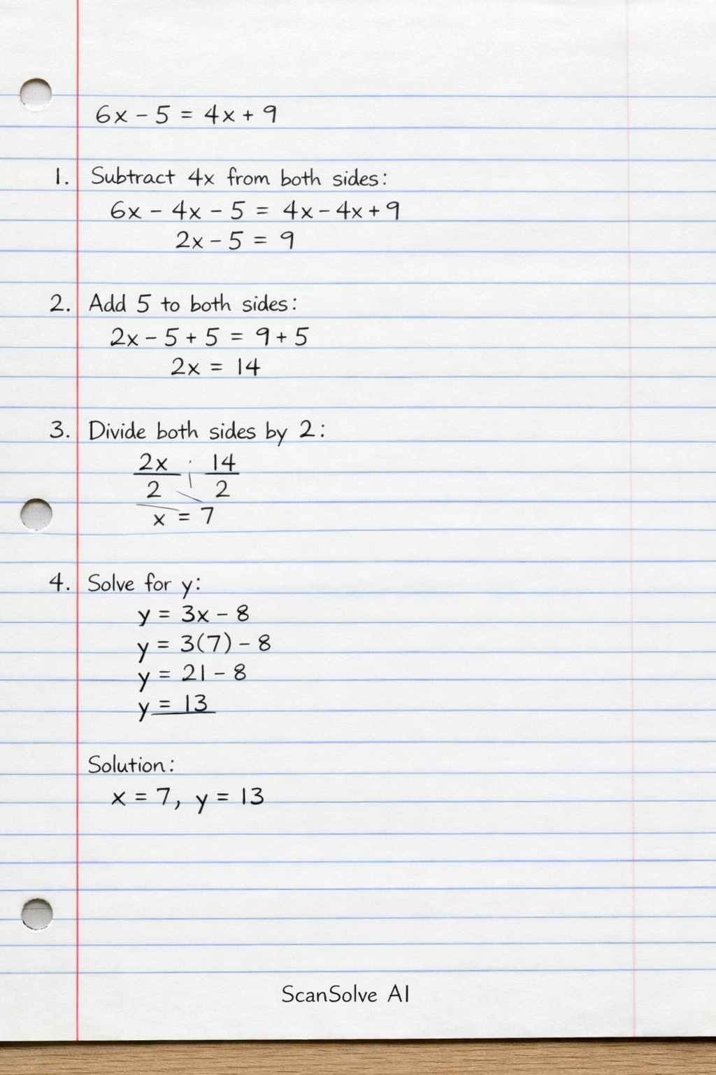 Handwritten step-by-step solution preview