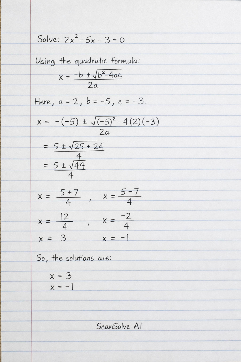 Handwritten step-by-step solution preview