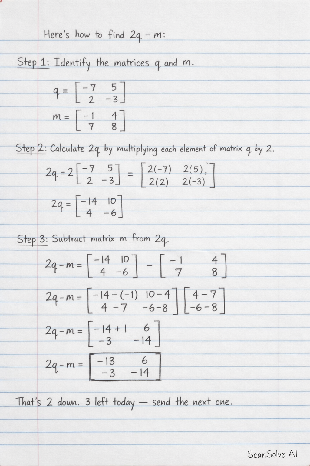Handwritten step-by-step solution preview