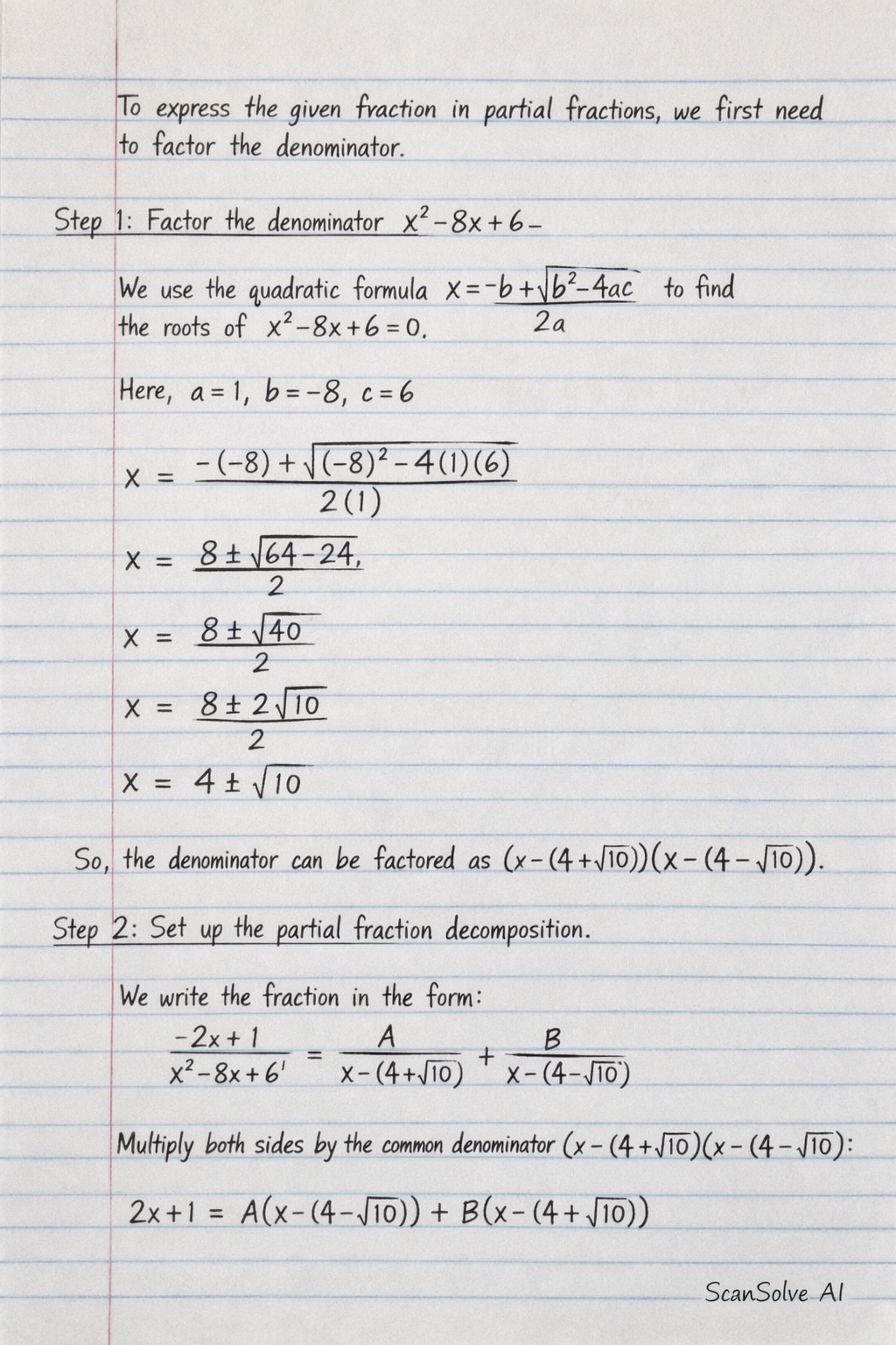 Handwritten step-by-step solution preview